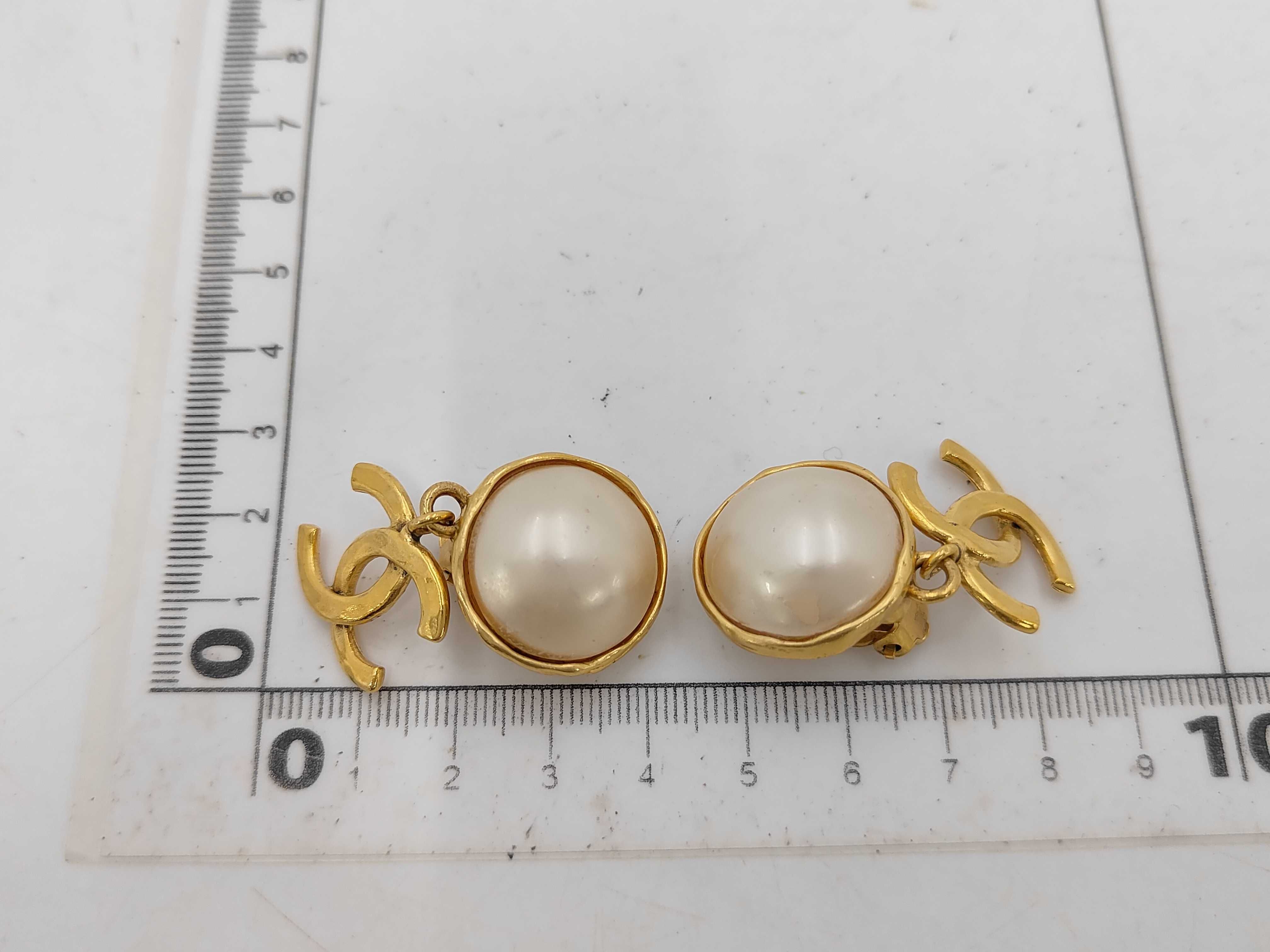 Faux Pearl Coco Mark Swing Earrings 94A — view 6