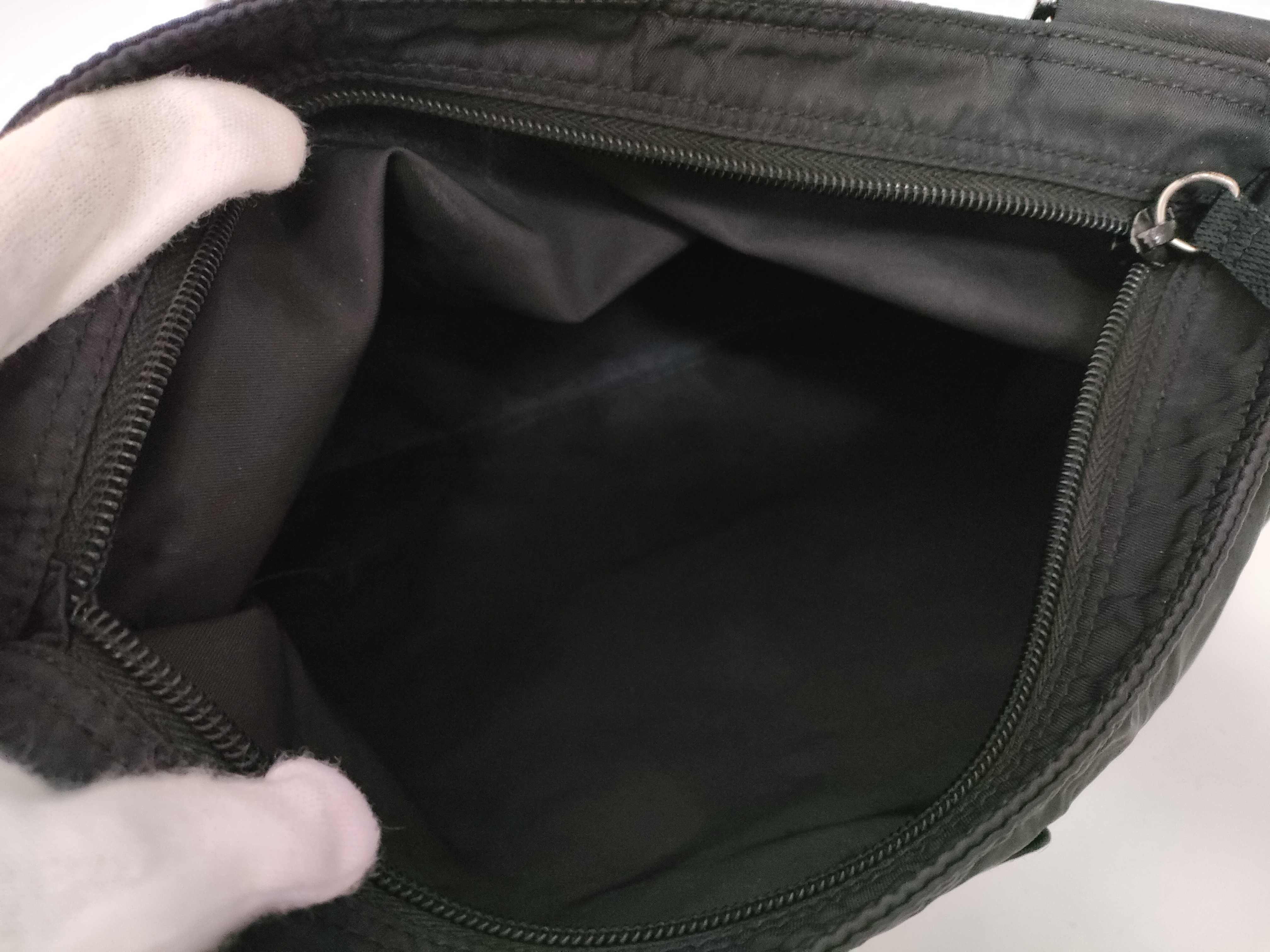 Nylon Shoulder Bag with Triangle Logo, White Tag, Size 40 — view 9