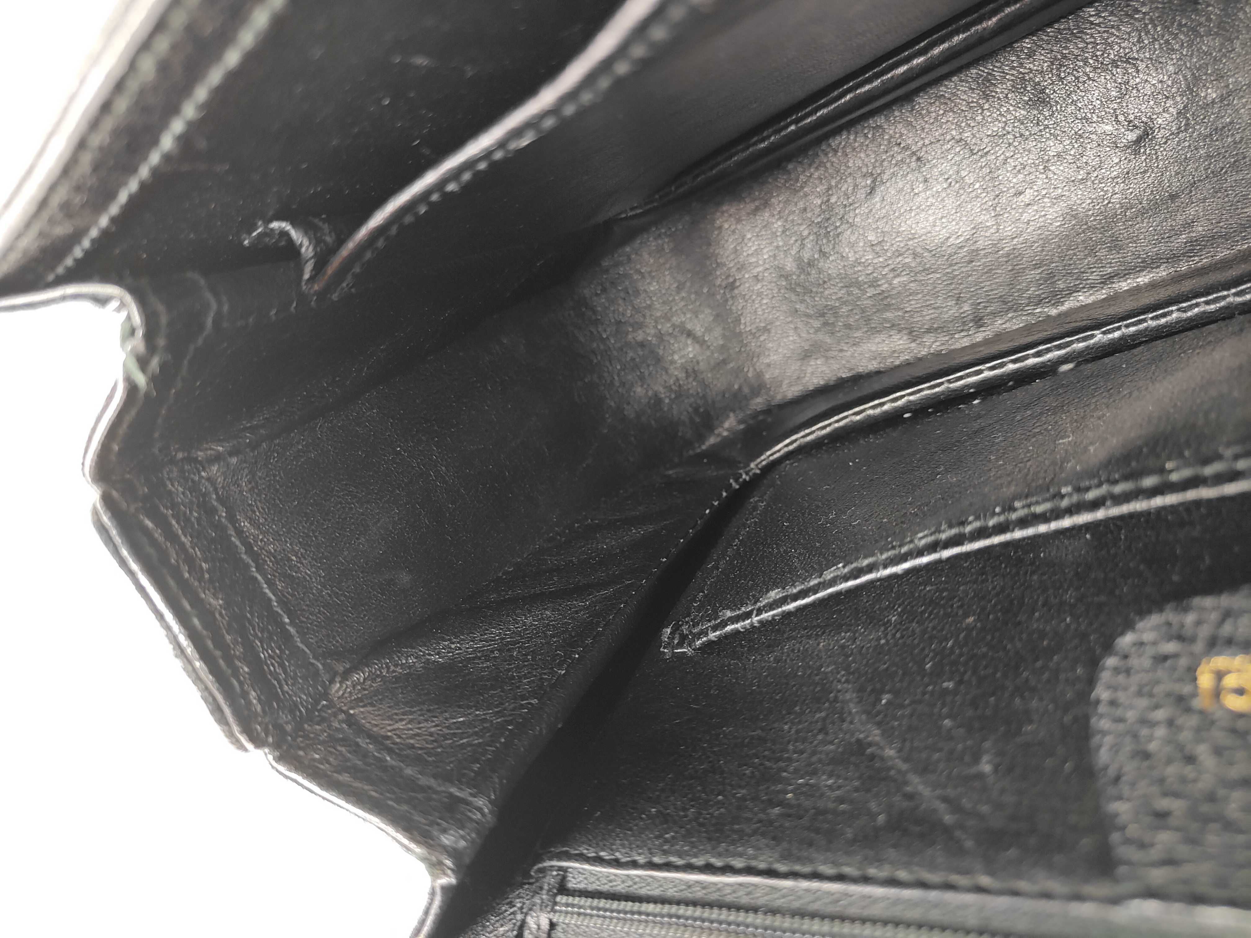 Bamboo Leather Turnlock Handbag 2-Way Black Handbag — view 14