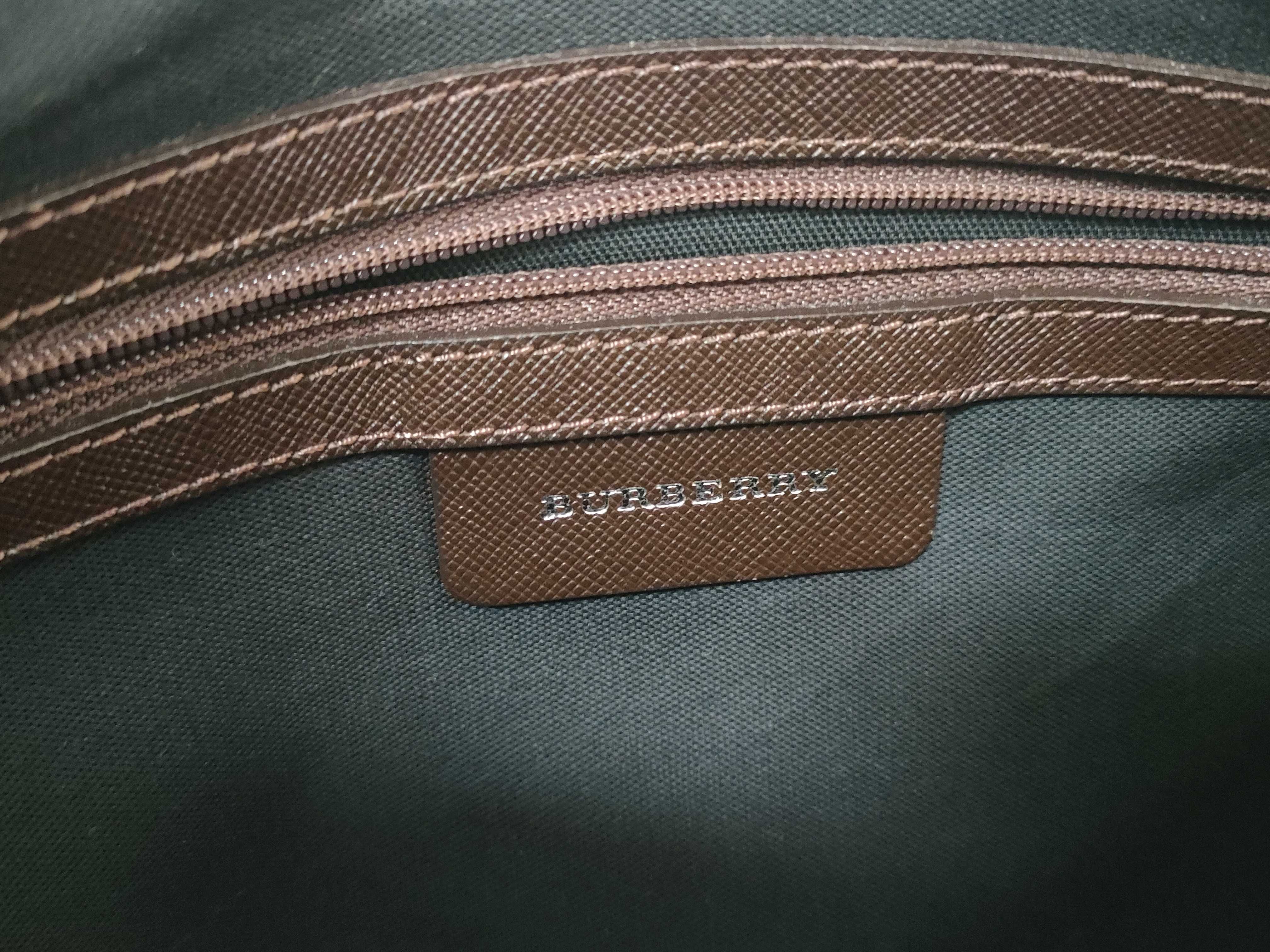 shoulder bag, Nova Check pattern, brown canvas and leather shoulder bag. — view 12