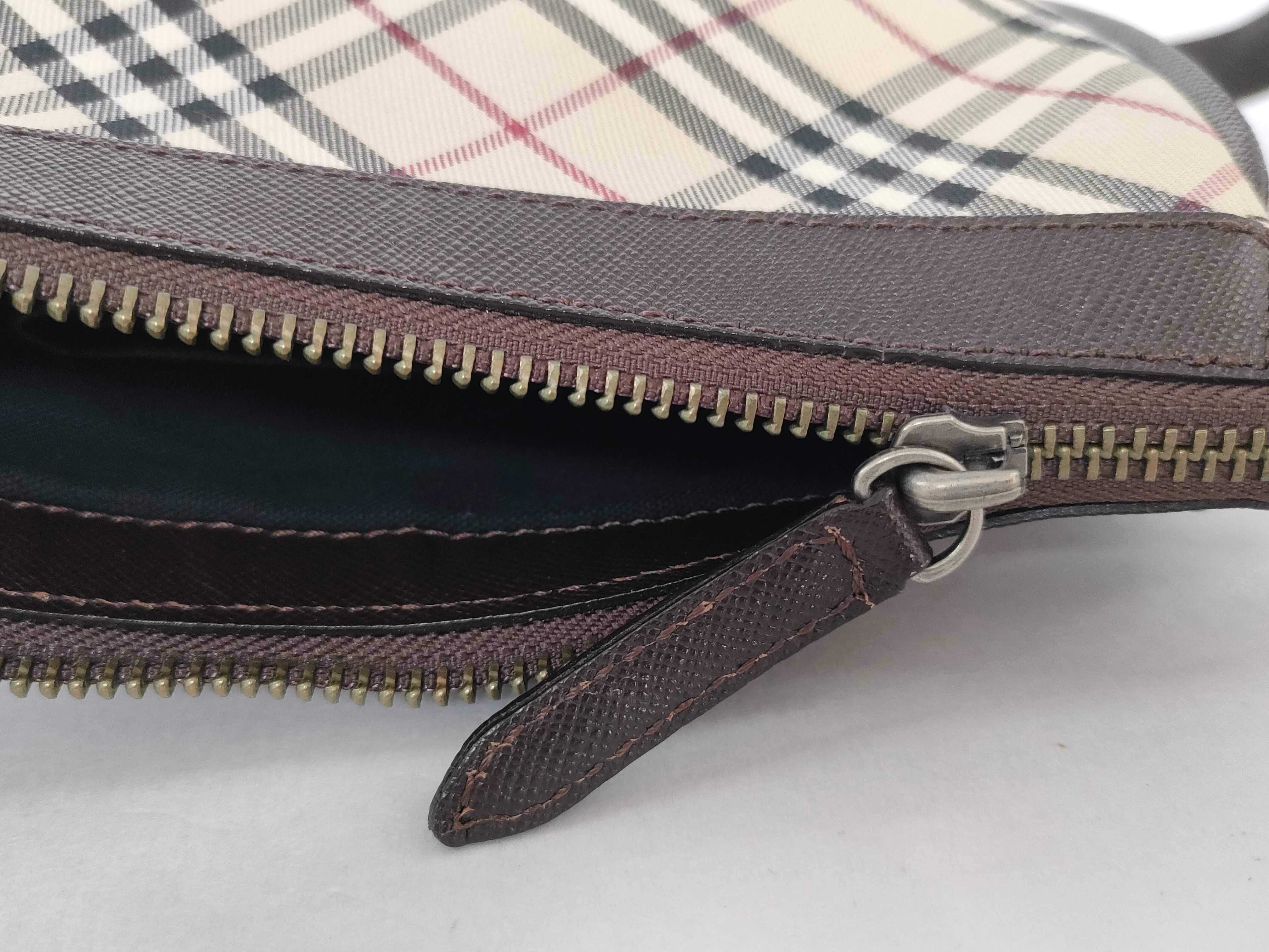 shoulder bag, Nova Check pattern, brown canvas and leather shoulder bag. — view 14