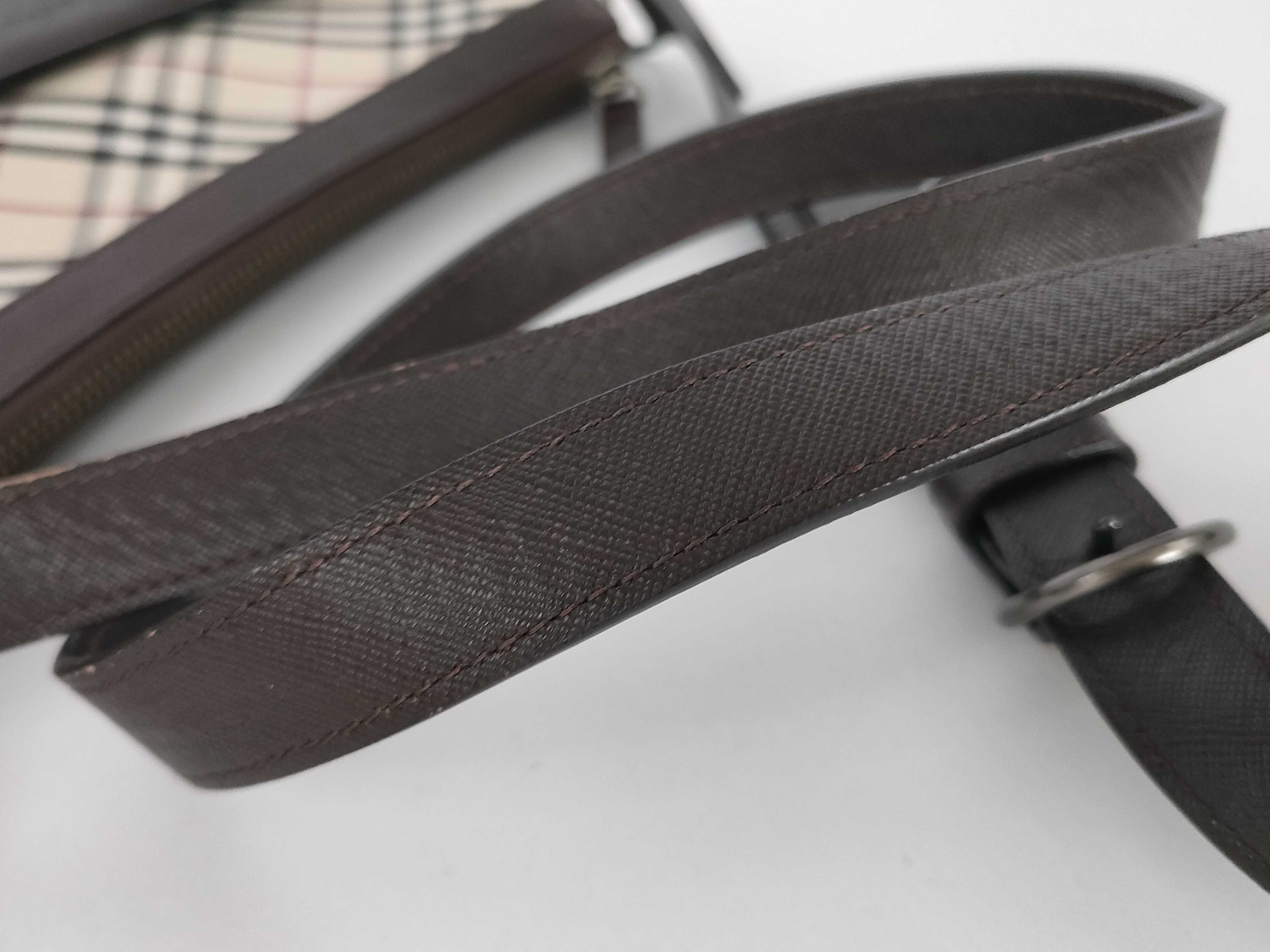 shoulder bag, Nova Check pattern, brown canvas and leather shoulder bag. — view 4