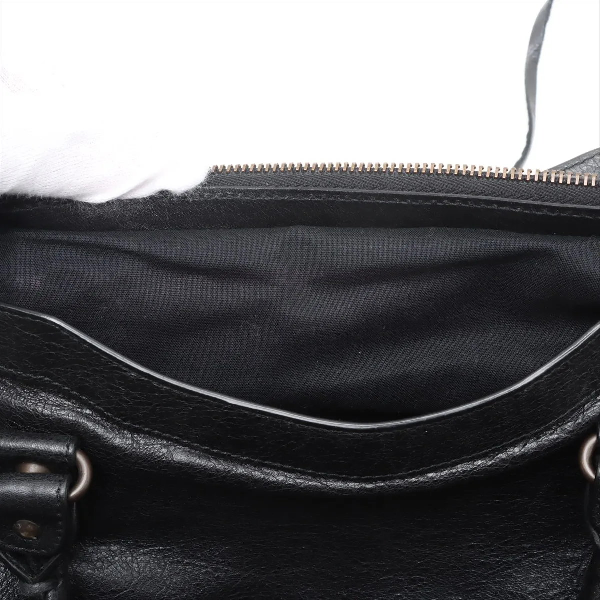 The City Leather 2WAY Handbag Black 115748 with Mirror — view 14