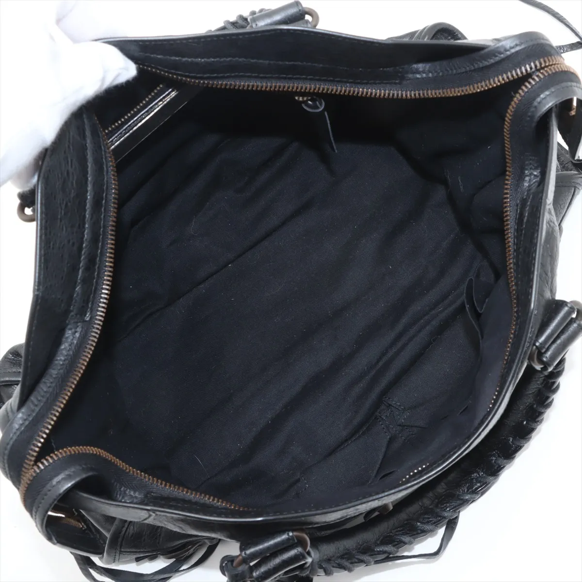 The City Leather 2WAY Handbag Black 115748 with Mirror — view 8