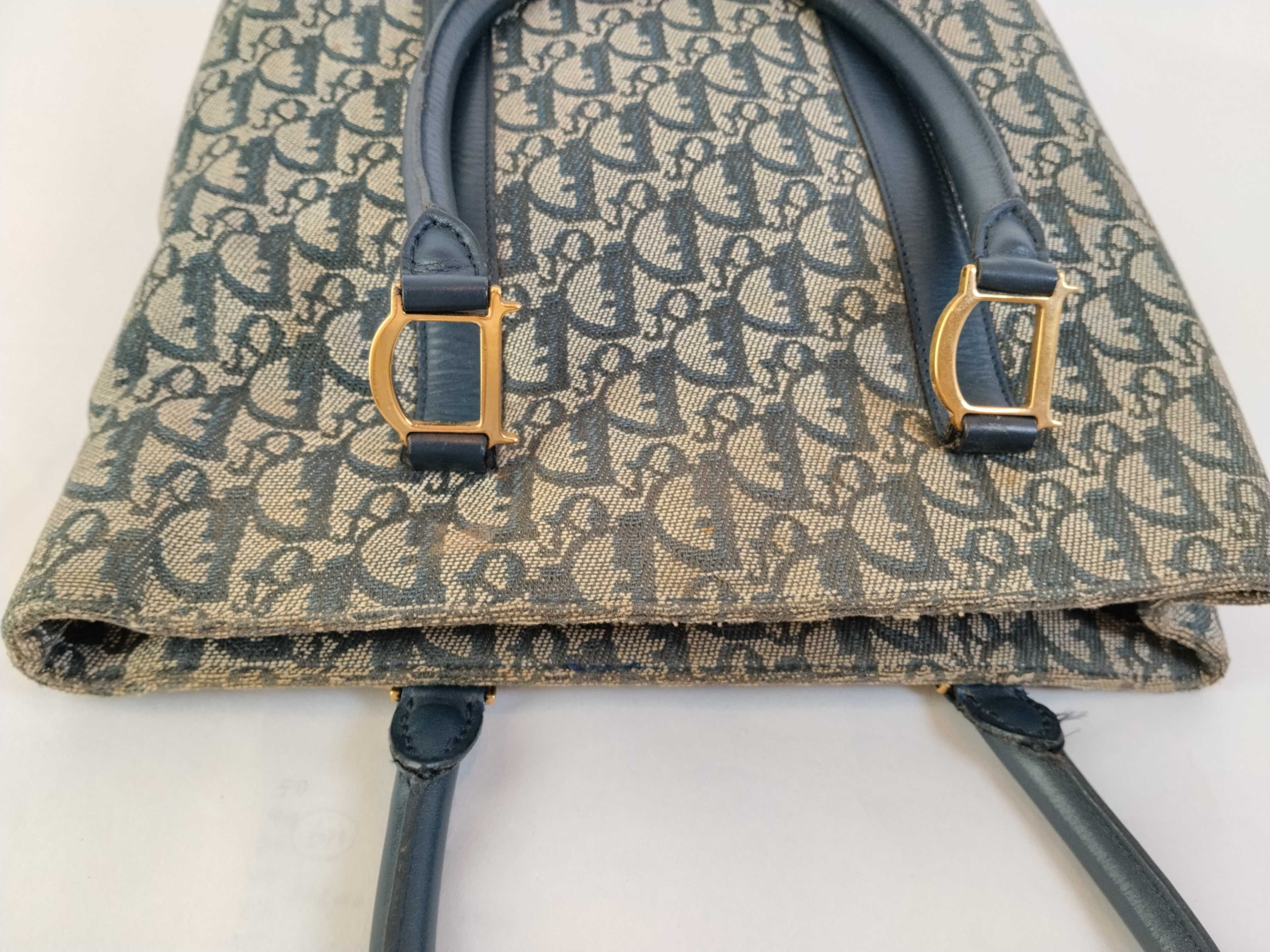 Trotter Tote Bag, Gray/Navy, W27cm — view 13