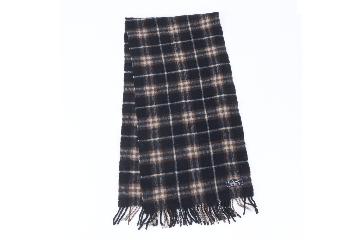 Tag attached, 100% cashmere, Nova Check pattern scarf.