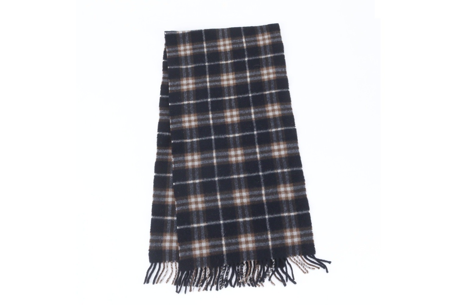 Tag attached, 100% cashmere, Nova Check pattern scarf. — view 2