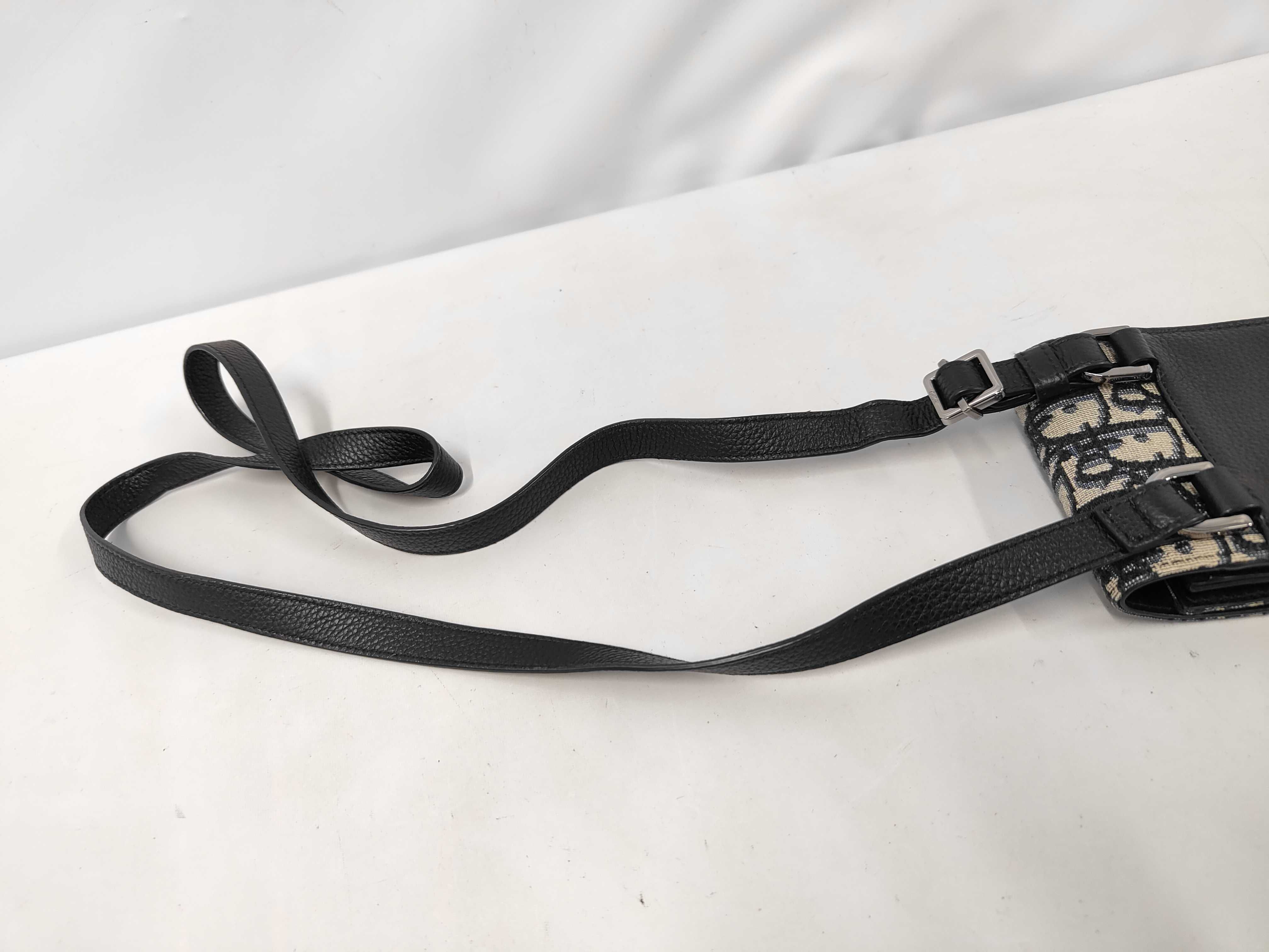 Oblique Canvas Leather Shoulder Bag — view 5