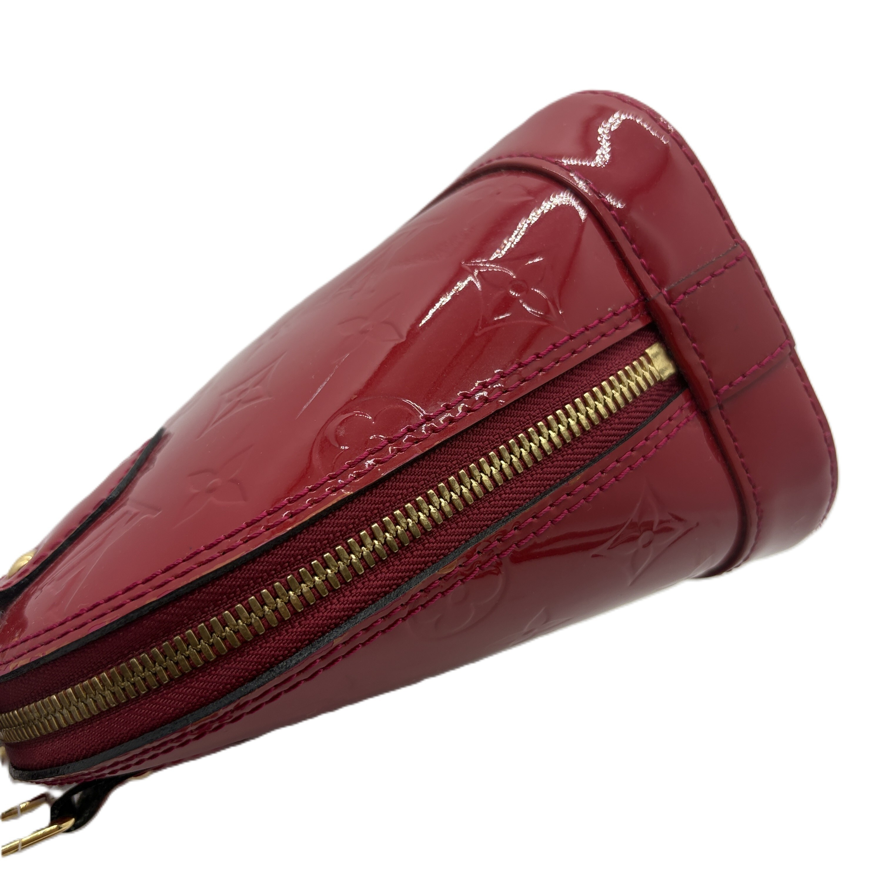 Alma PM Monogram Vernis Red Handbag — view 3