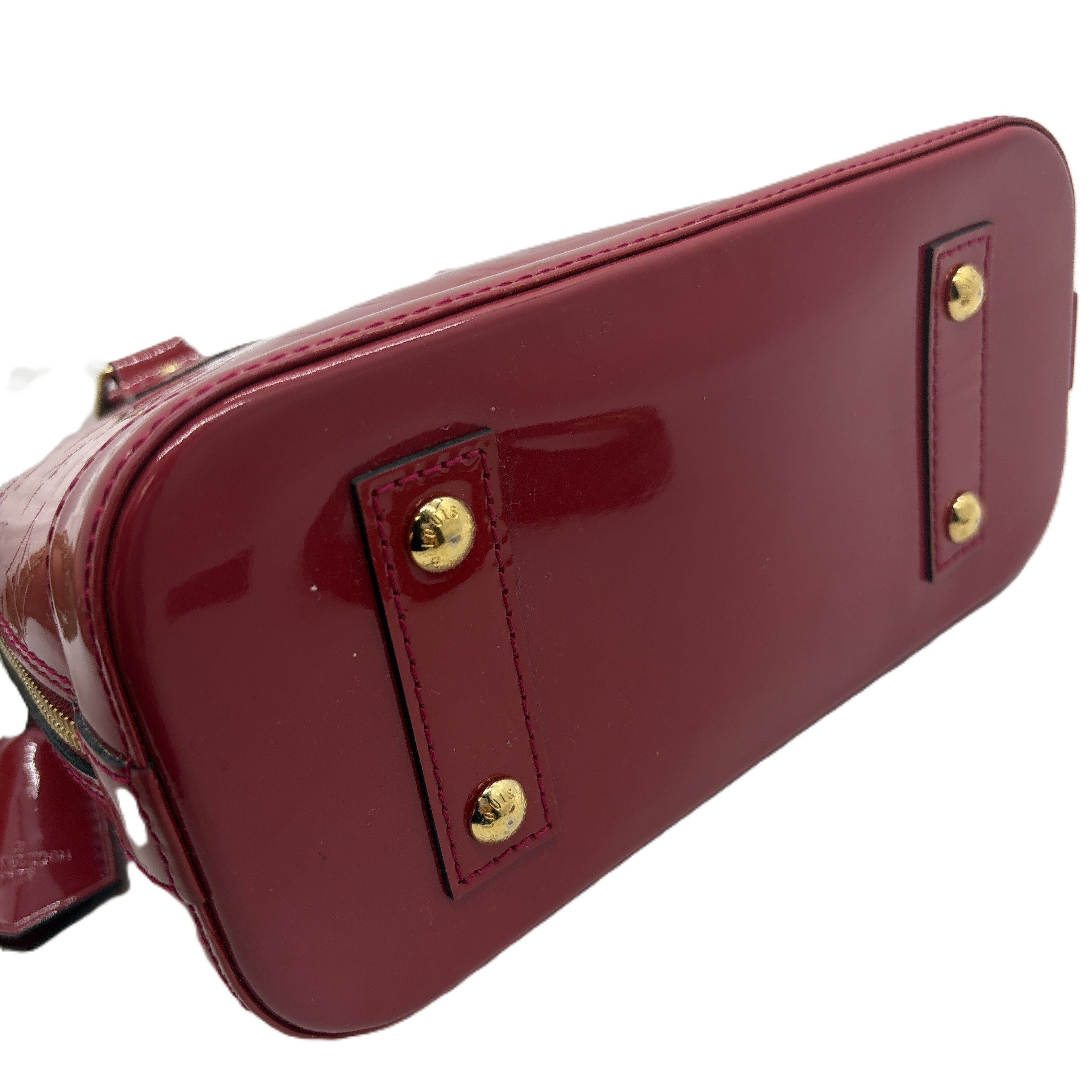 Alma PM Monogram Vernis Red Handbag — view 4