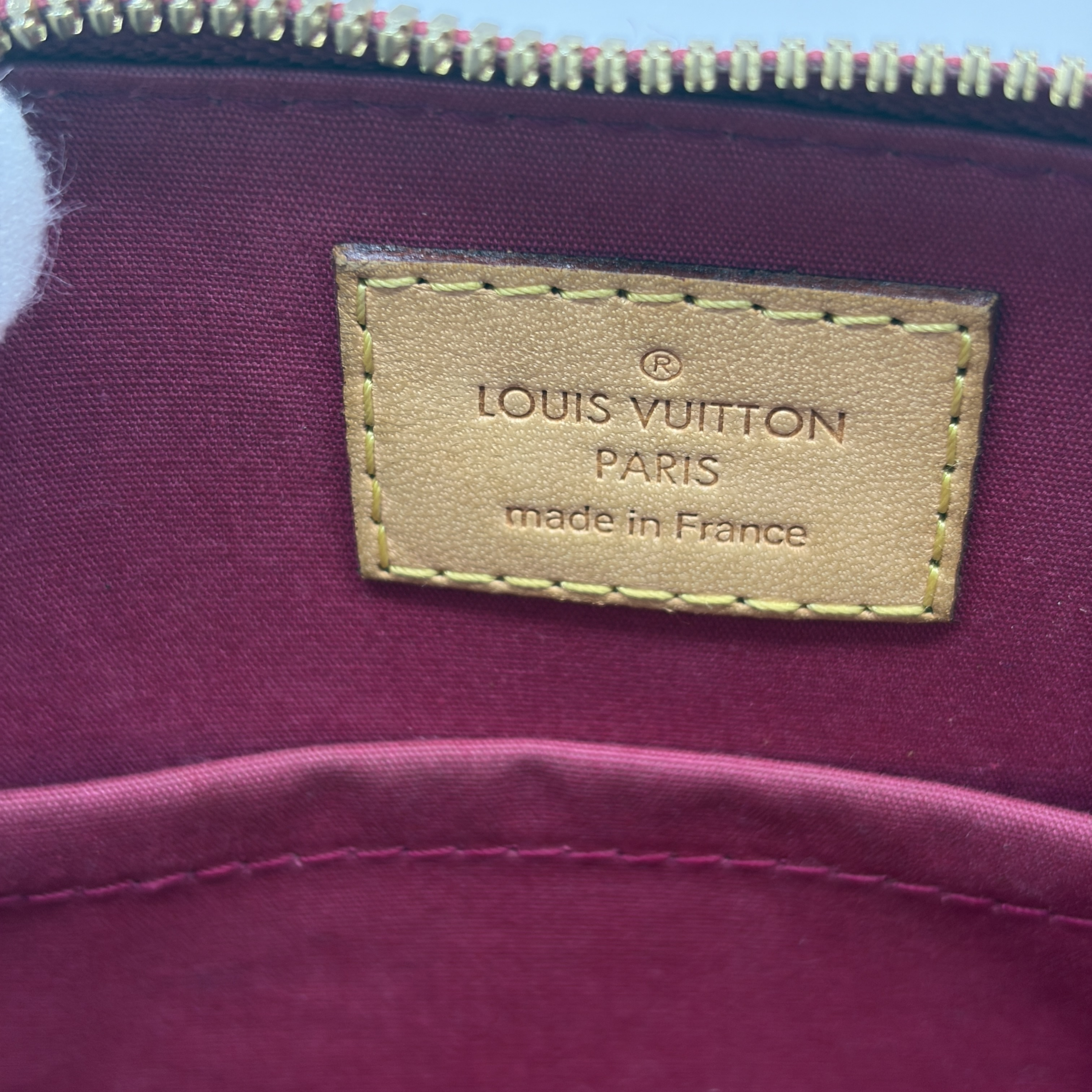 Alma PM Monogram Vernis Red Handbag — view 9