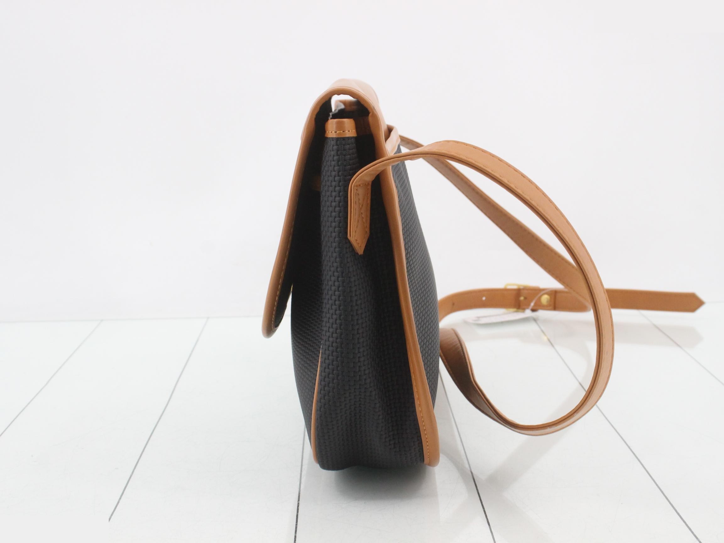 Shoulder Bag, Brown/Black Leather — view 3