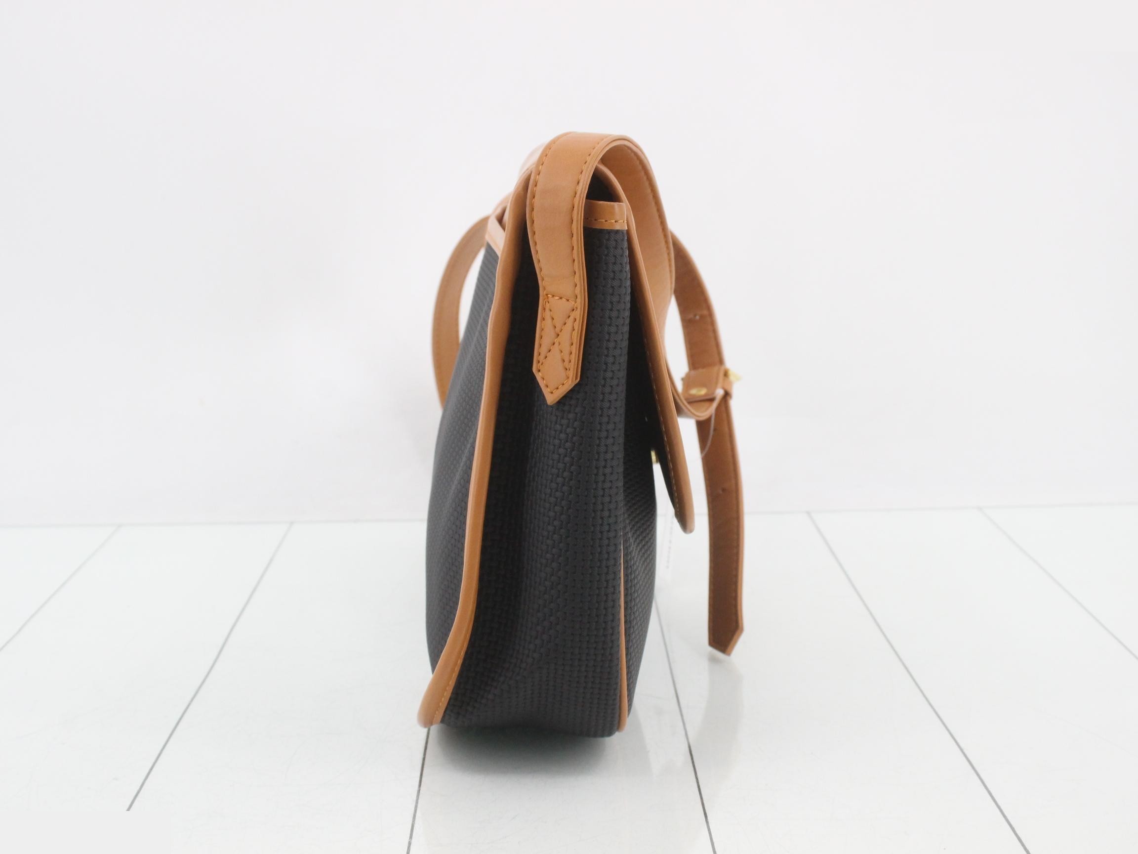 Shoulder Bag, Brown/Black Leather — view 4