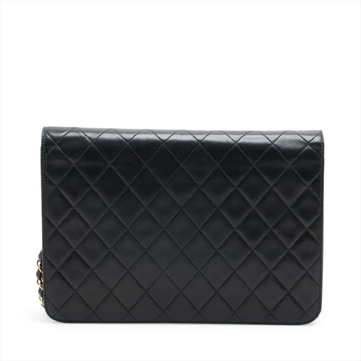 Matelassé Lambskin Chain Shoulder Bag, Push Lock, Black with Gold Hardware, 4311127, Series 4 — view 2