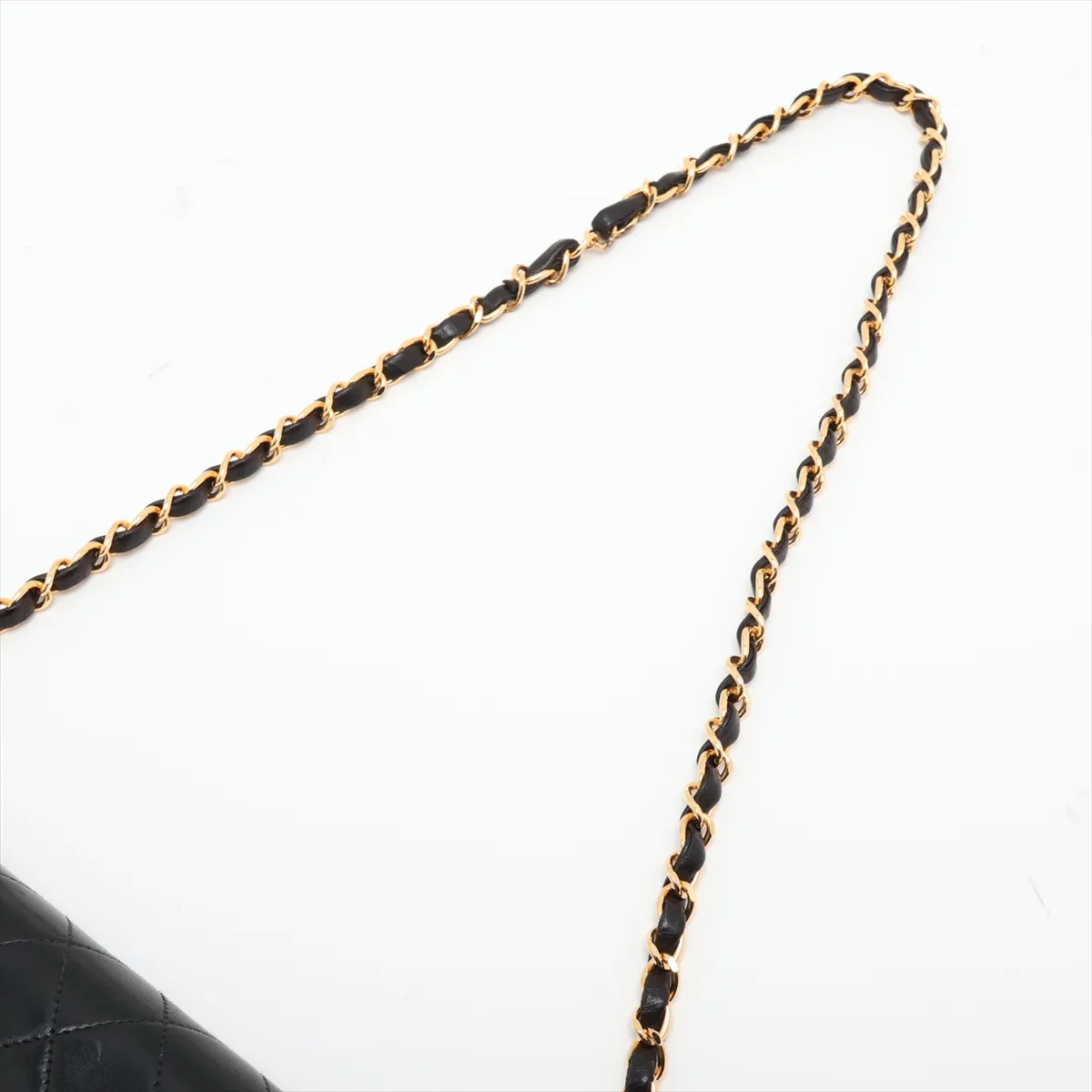 Matelassé Lambskin Chain Shoulder Bag, Push Lock, Black with Gold Hardware, 4311127, Series 4 — view 5