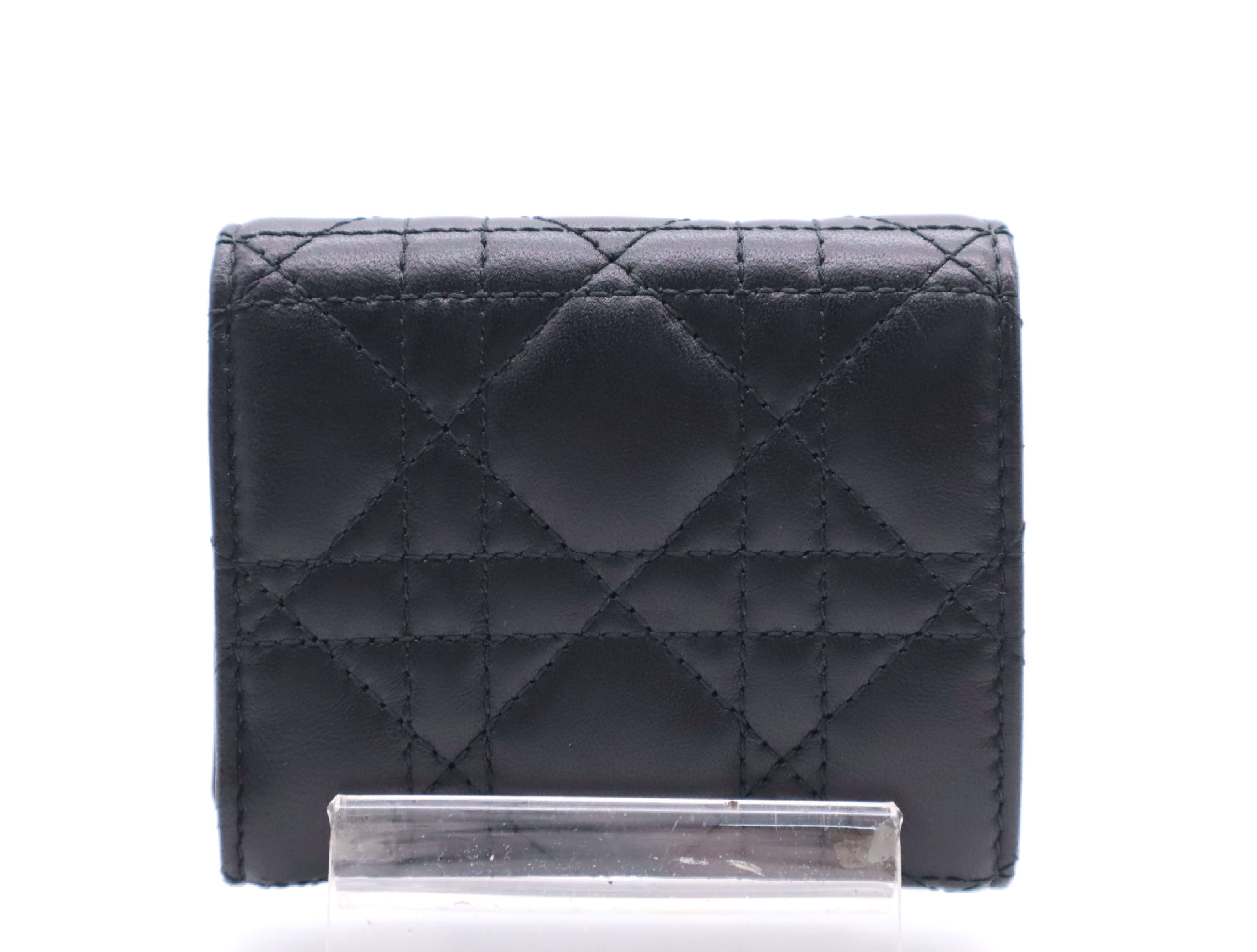 S3105UNJB Lambskin Jolie Hibiscus Wallet, Black, with dust bag and box. — view 2