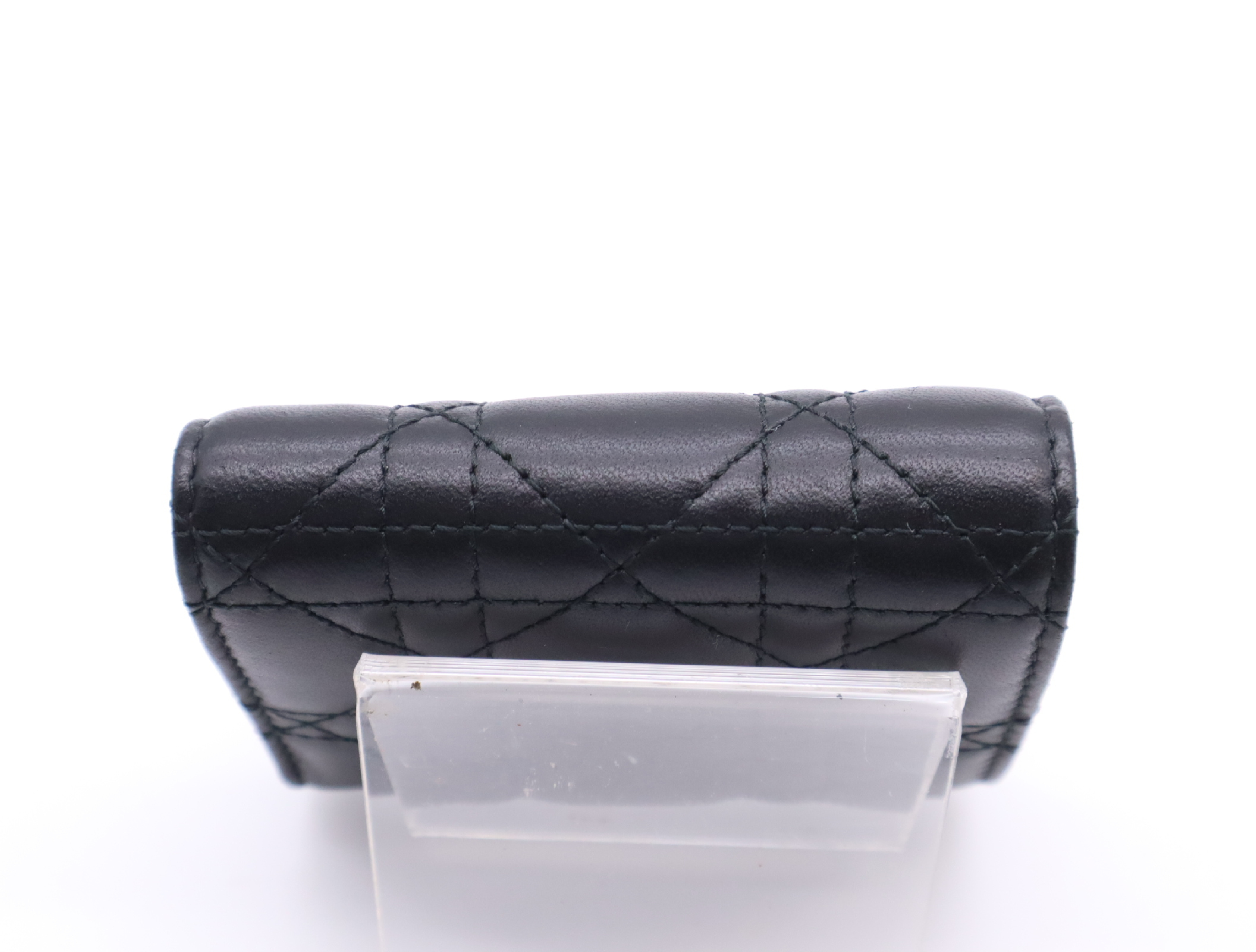 S3105UNJB Lambskin Jolie Hibiscus Wallet, Black, with dust bag and box. — view 4