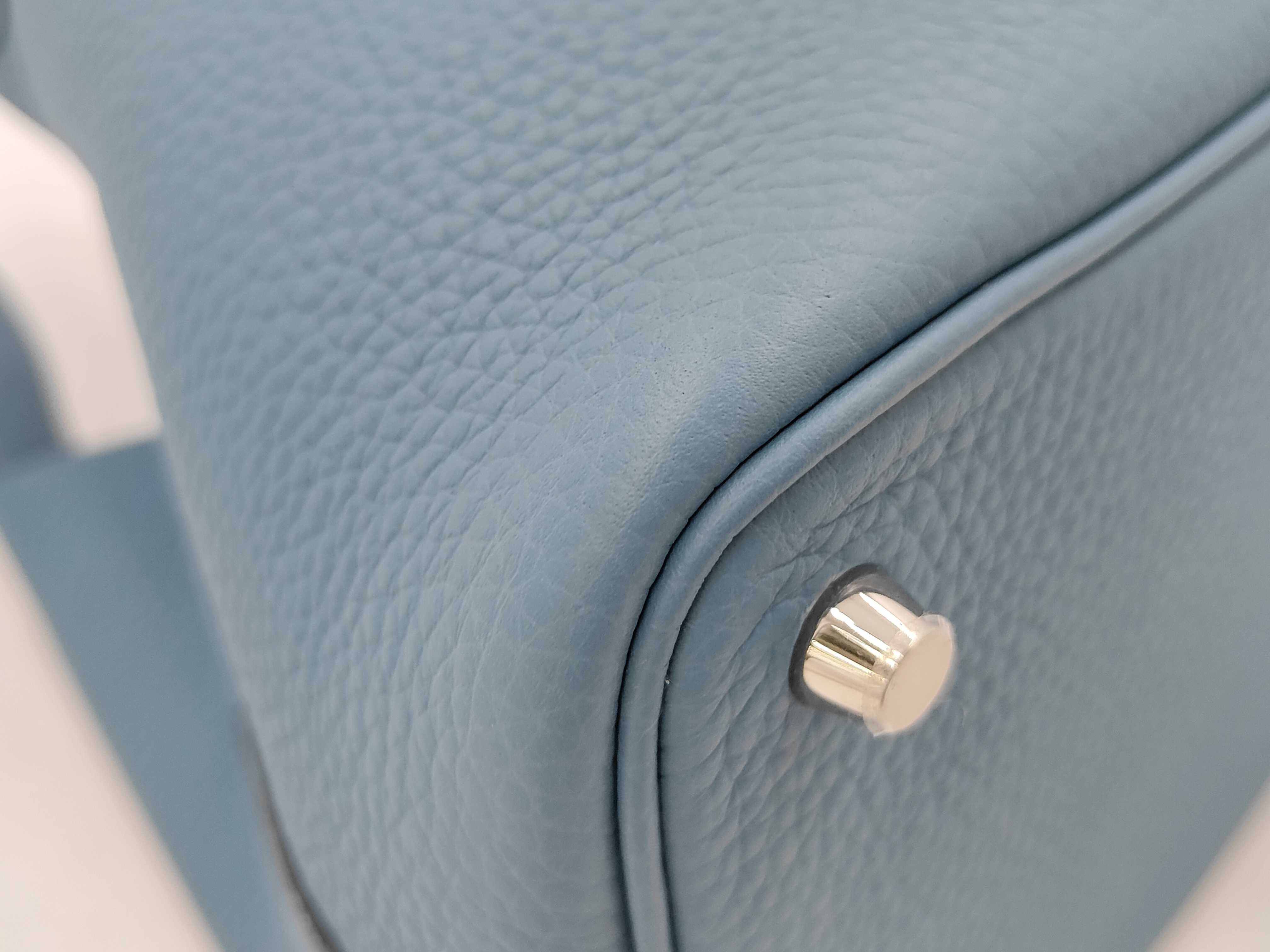 Picotin Lock 18 New Blue Jean Taurillon Clemence Leather Silver Hardware K Stamp Handbag — view 4