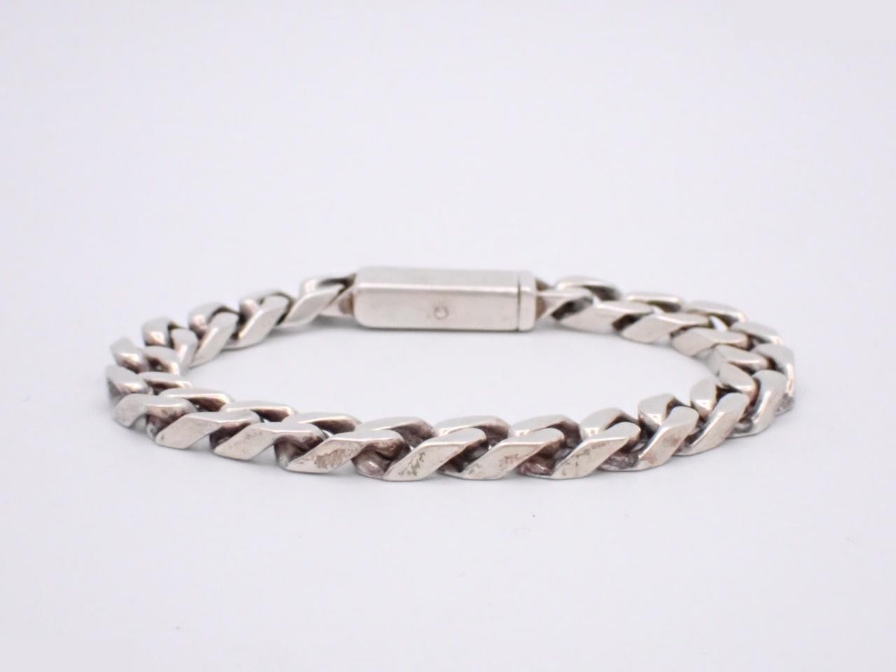Cuban link bracelet, wrist circumference approximately 18 cm, 925 sterling silver, 37.4 g