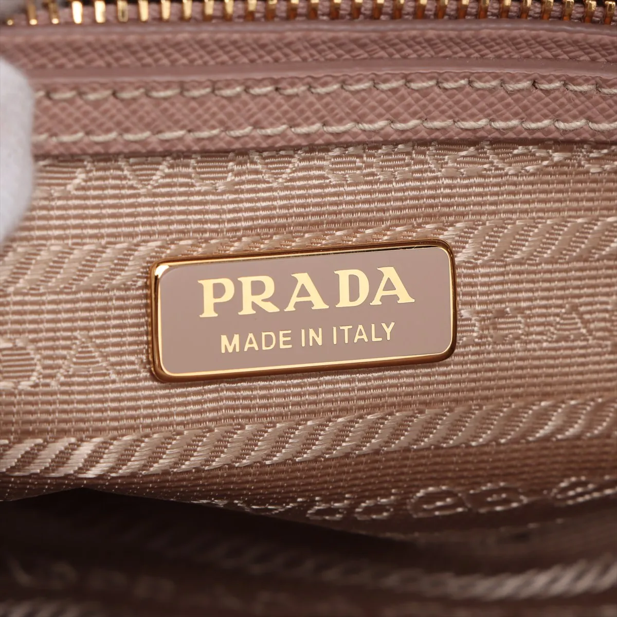 Saffiano Lux Leather 2-Way Handbag, Beige — view 13