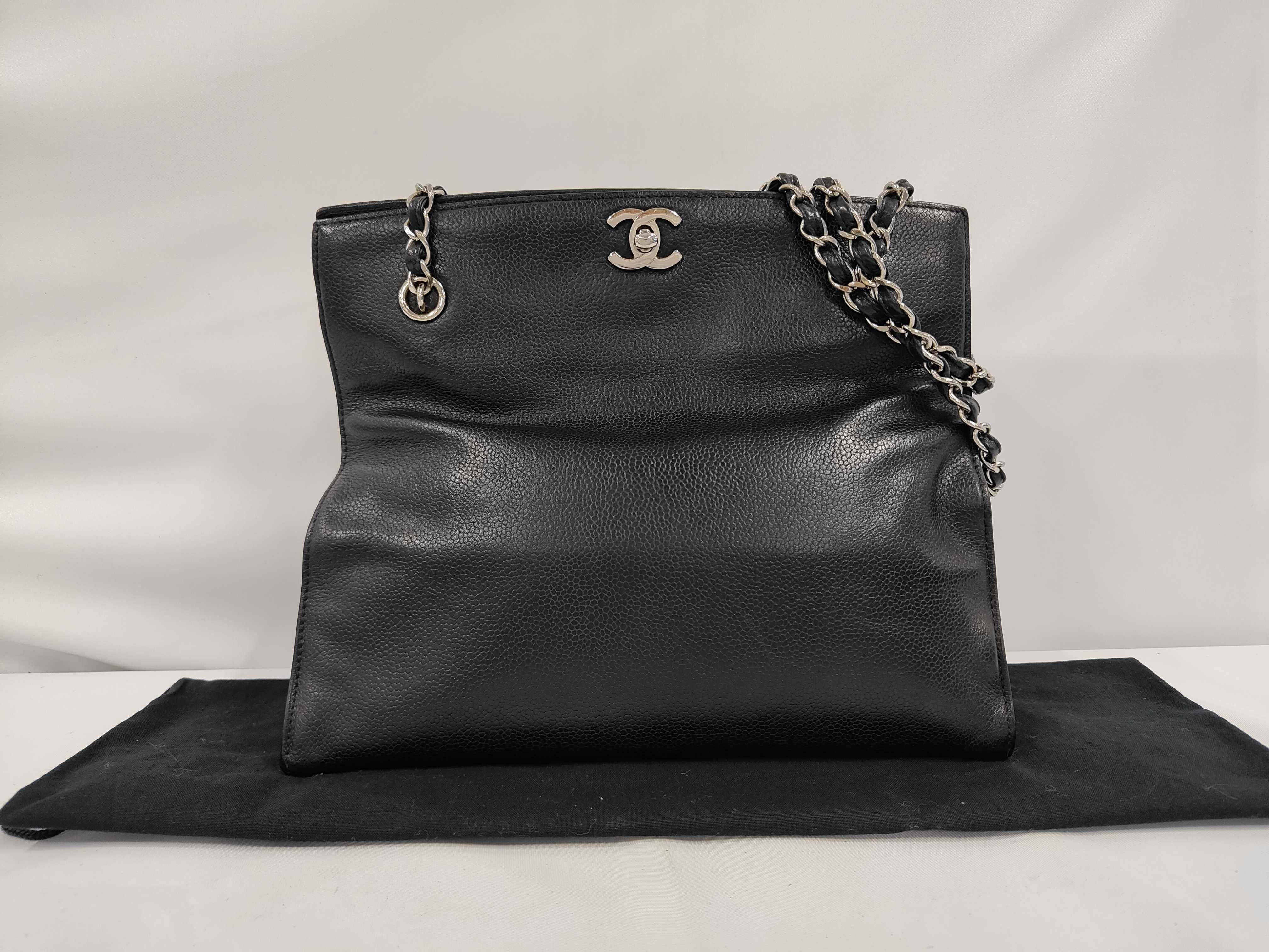 Turnlock Caviar Chain Tote Bag (Serial No. 5)