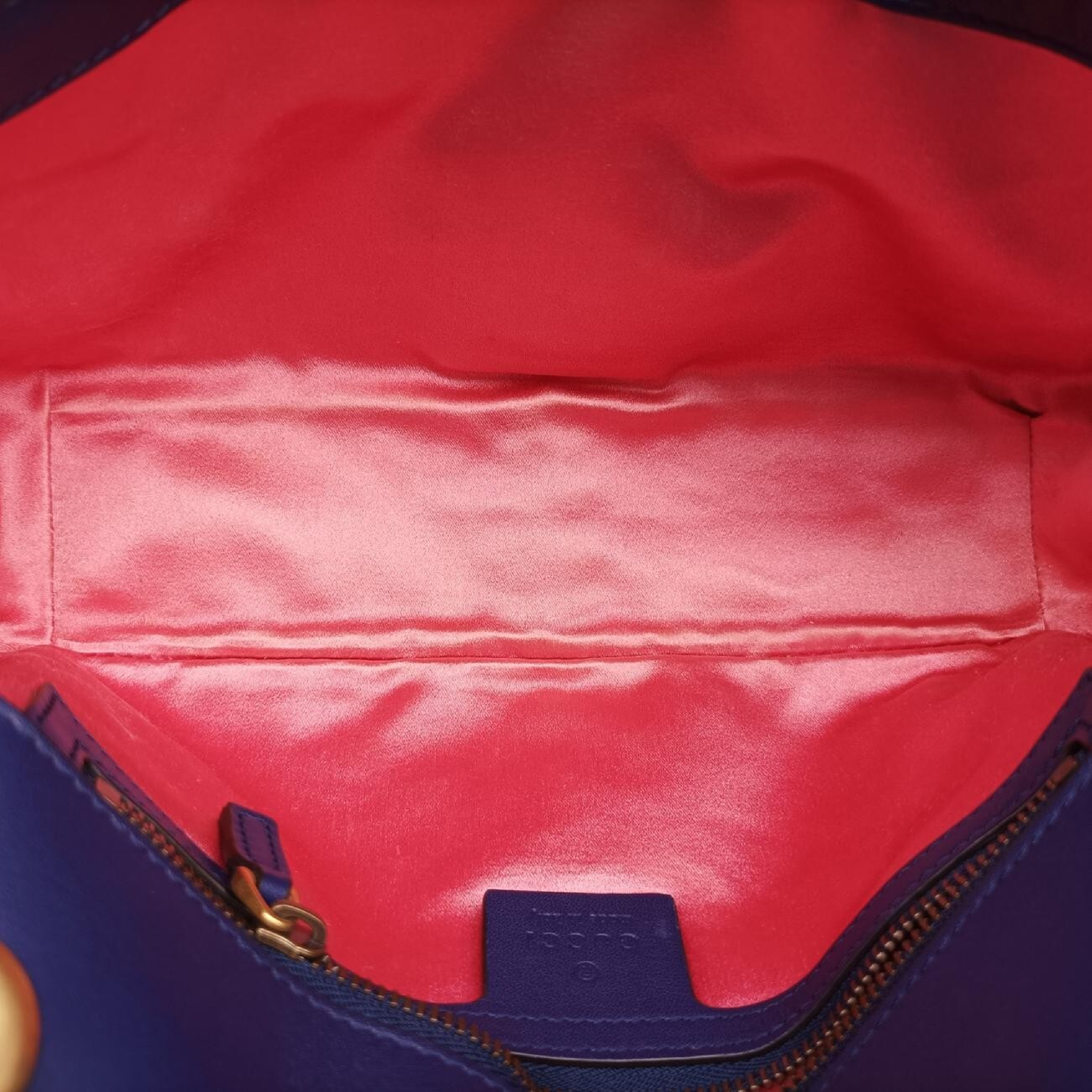 GG Marmont Navy x Multicolor Velour Shoulder Bag 443497 G026102843 — view 6