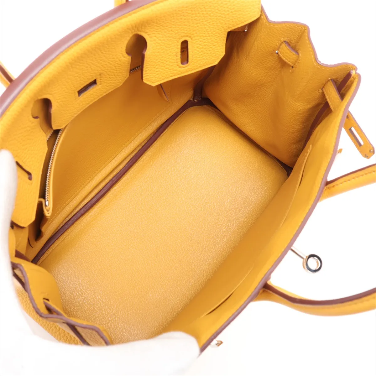 [Individually packaged] Hermes Birkin 25 Retourne Togo Jaune Ambre Silver Hardware Y: 2020 — view 7