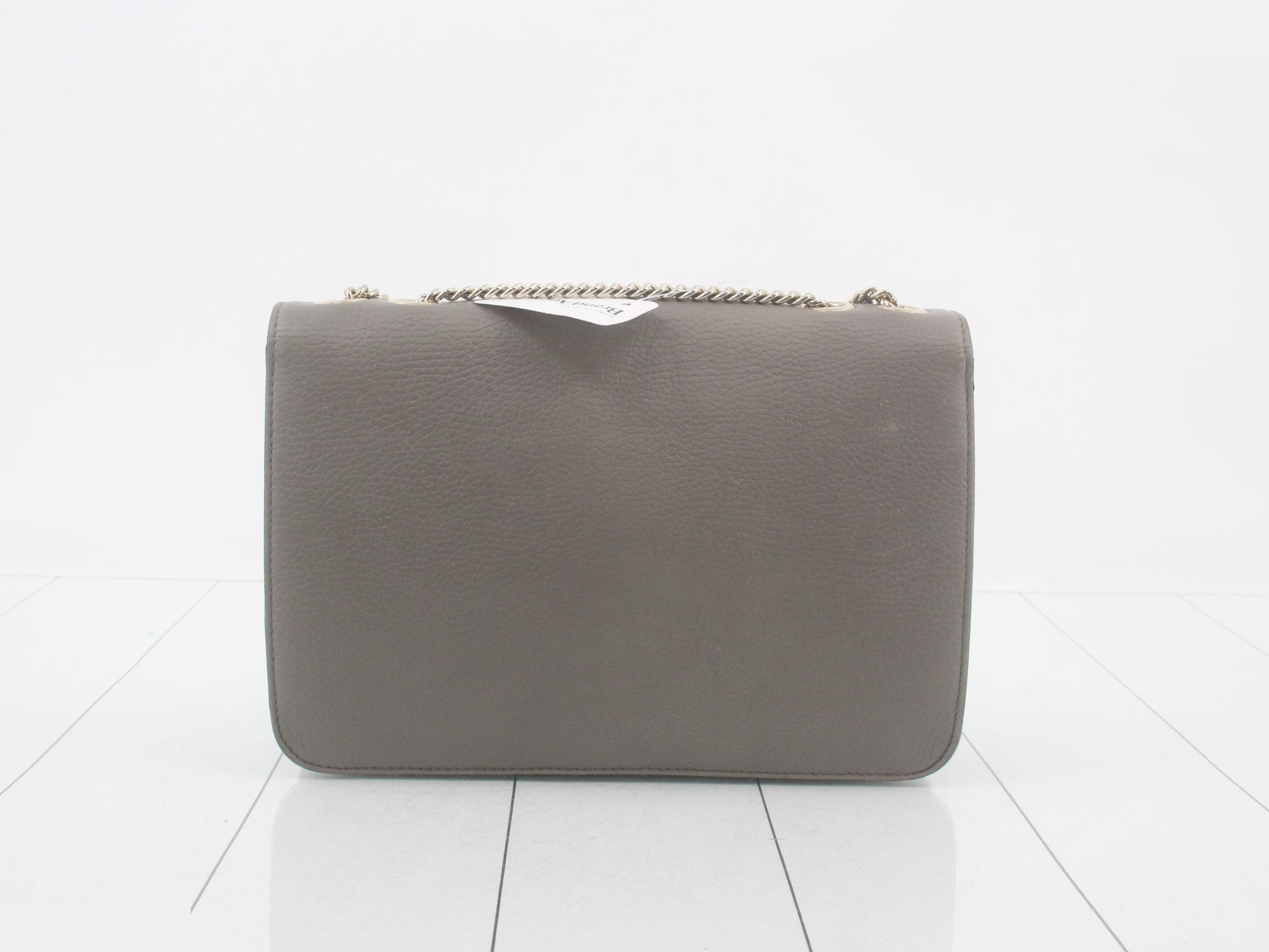 Interlocking Shoulder Bag, Chain, Gray, 510303 — view 2