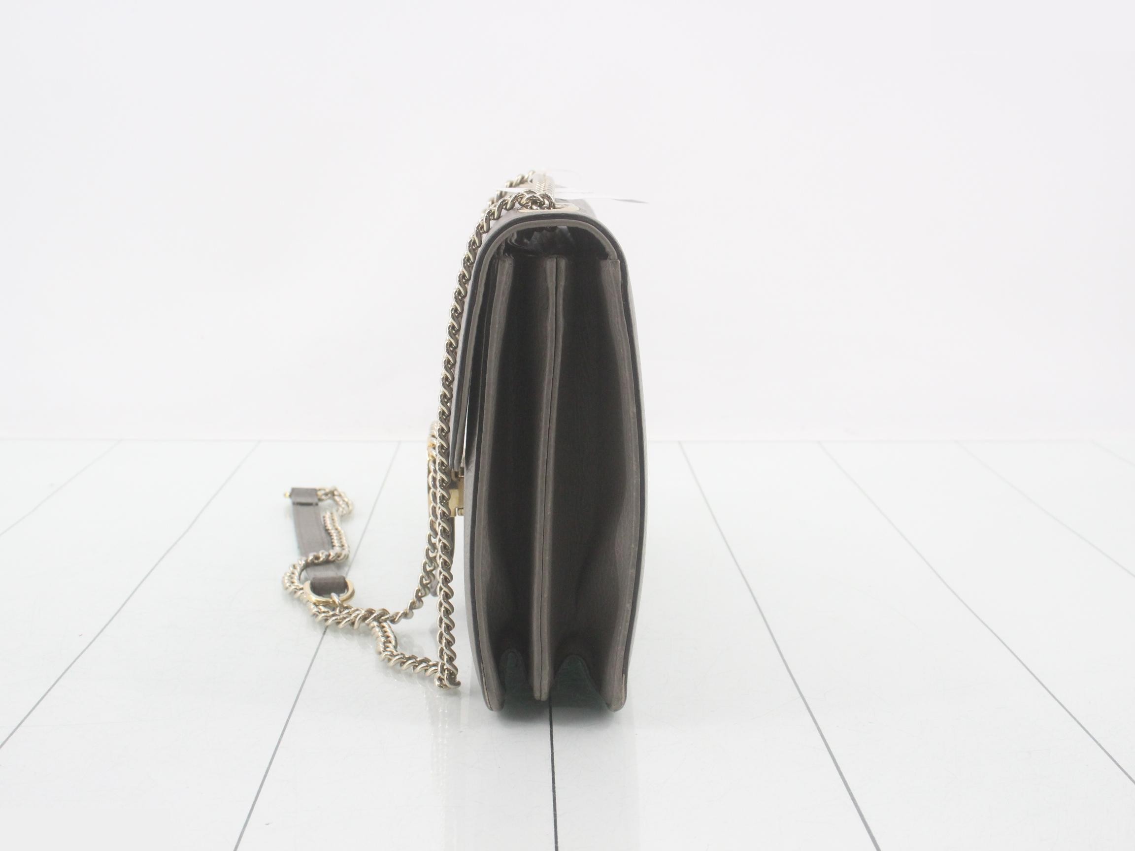 Interlocking Shoulder Bag, Chain, Gray, 510303 — view 3