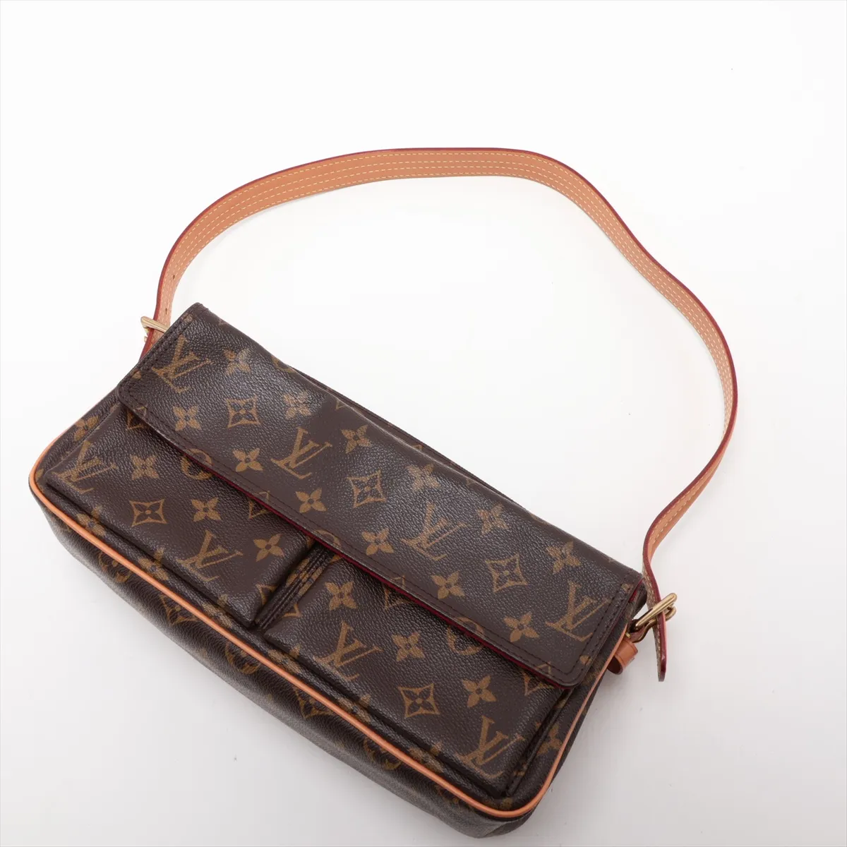 Monogram Vivacite MM M51164 Brown, various parts of the vachetta leather have been repaired by an aftermarket company. — view 5