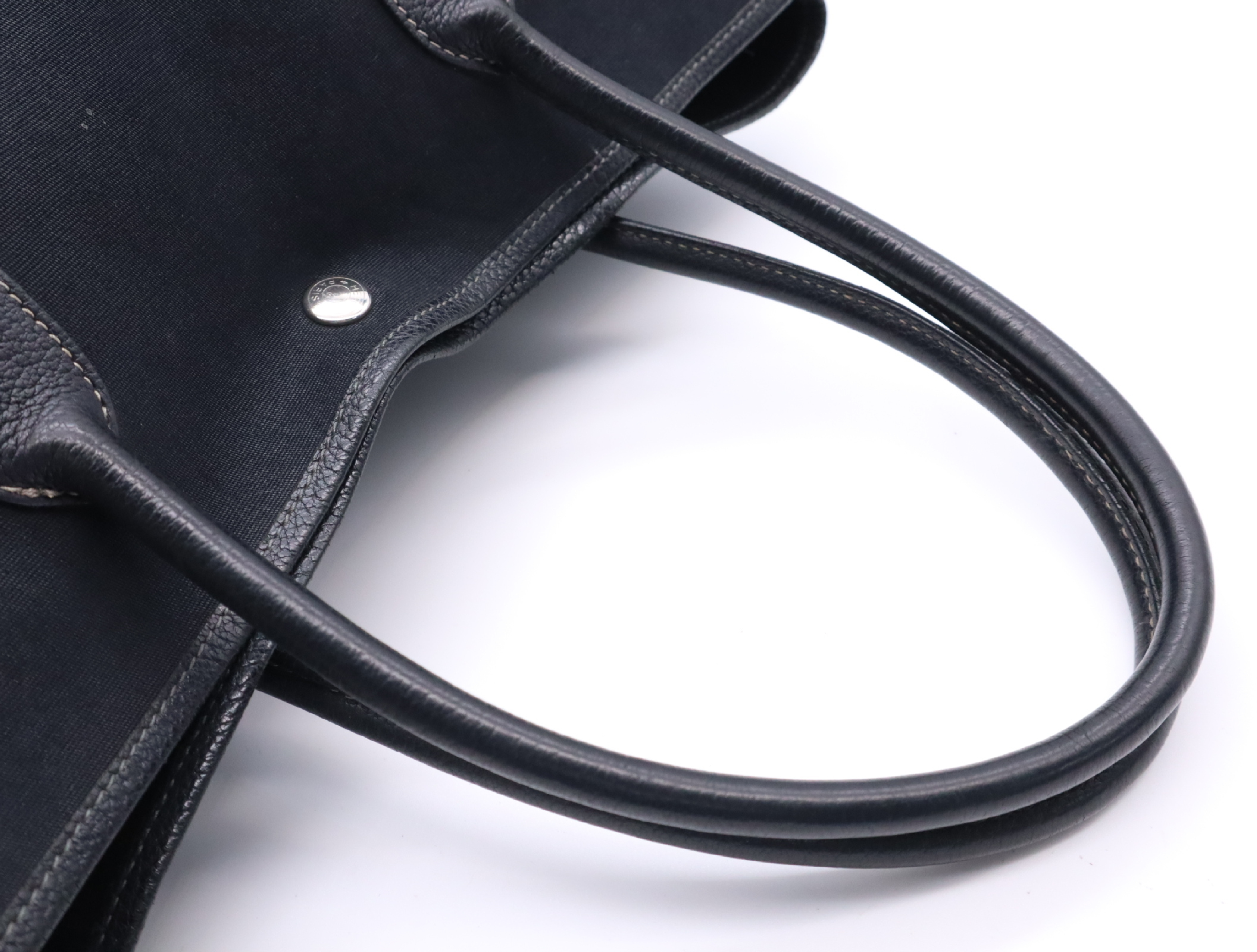 Leather Garden Party Tote Bag, Black, Silver Hardware, with Dust Bag, T Stamp, 2015 — view 12