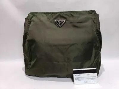 Nylon Shoulder Bag, Khaki Shoulder Bag