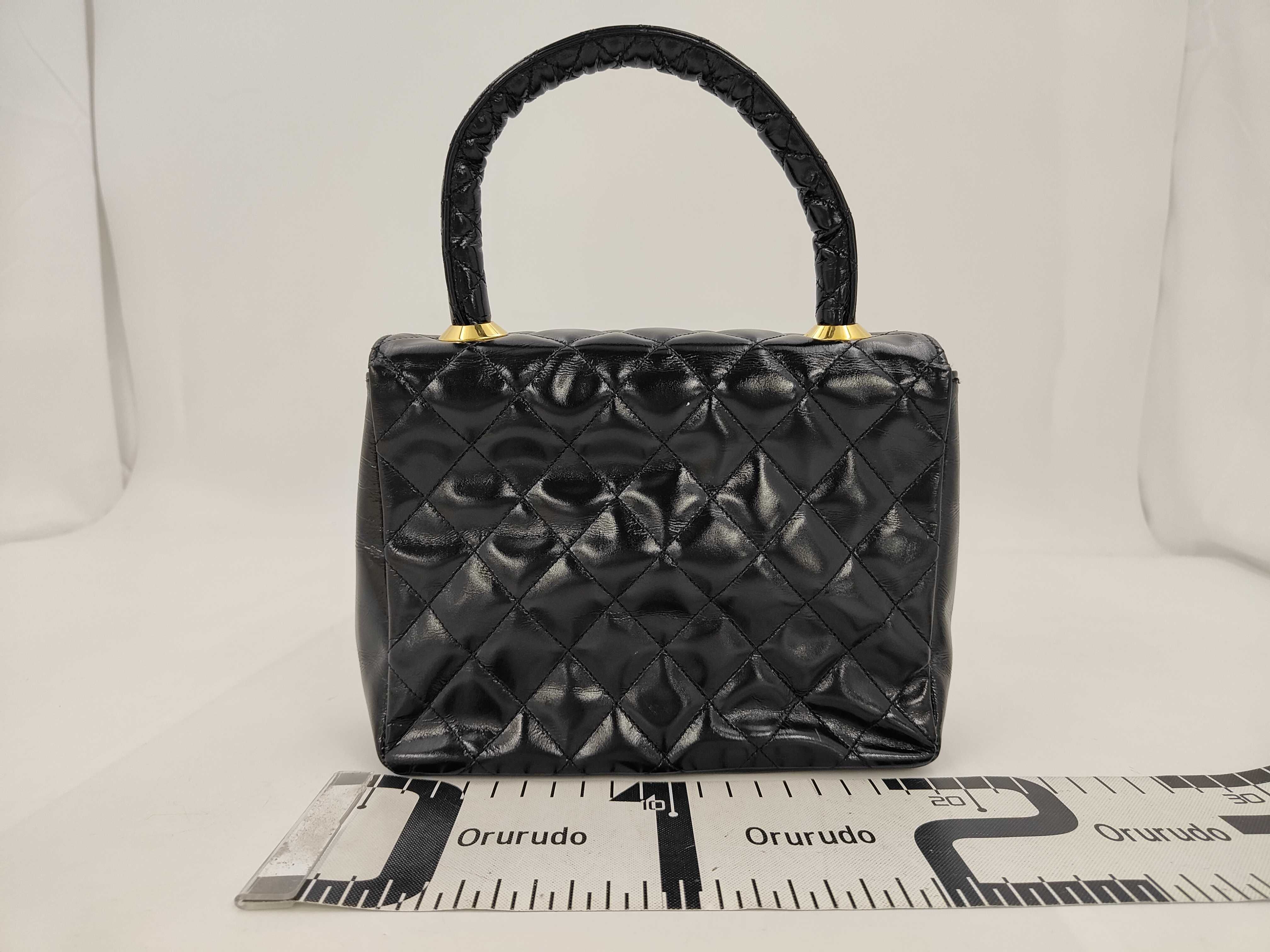 Matelassé Coco Mark Patent Leather Handbag — view 2