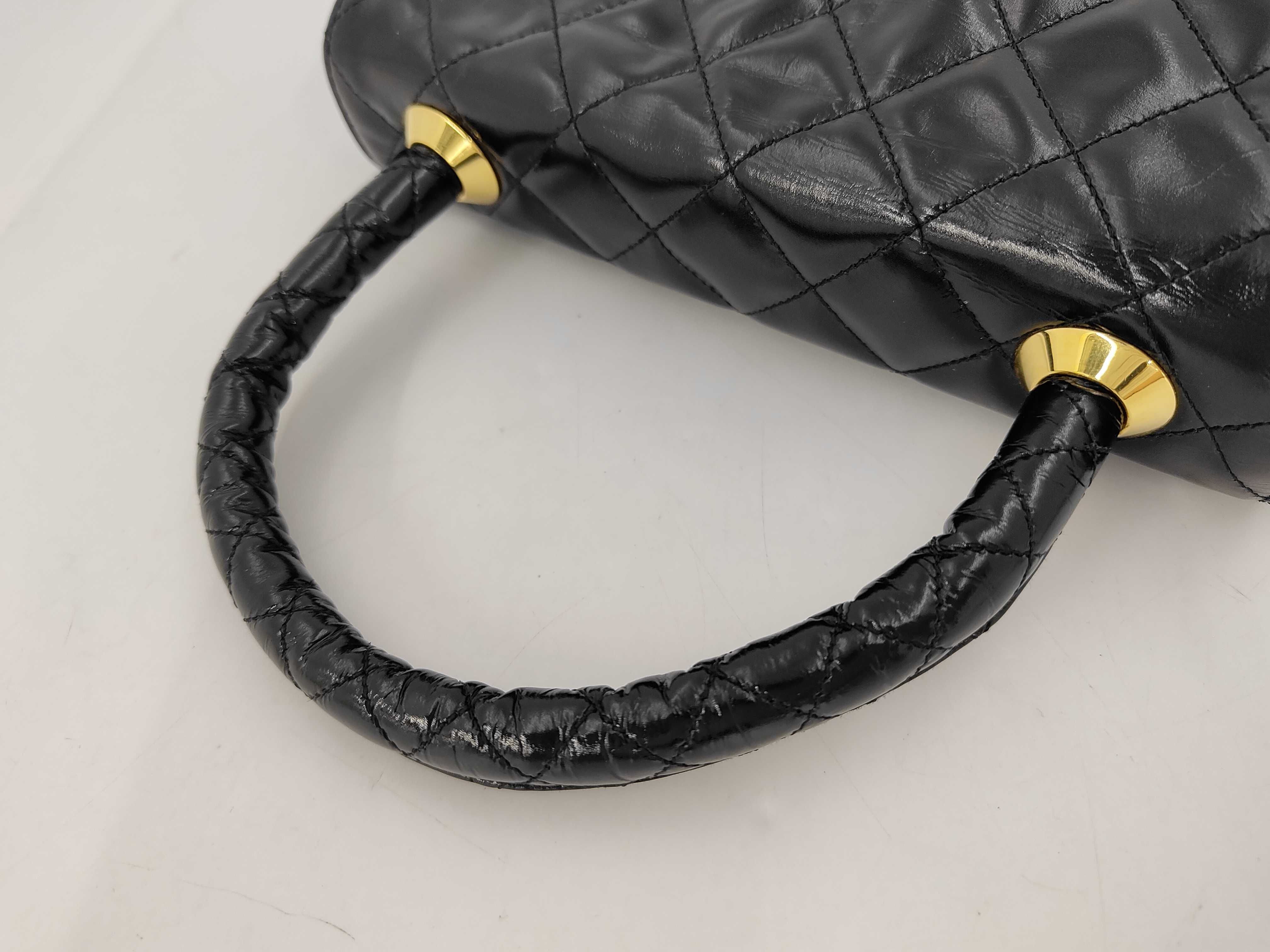 Matelassé Coco Mark Patent Leather Handbag — view 4