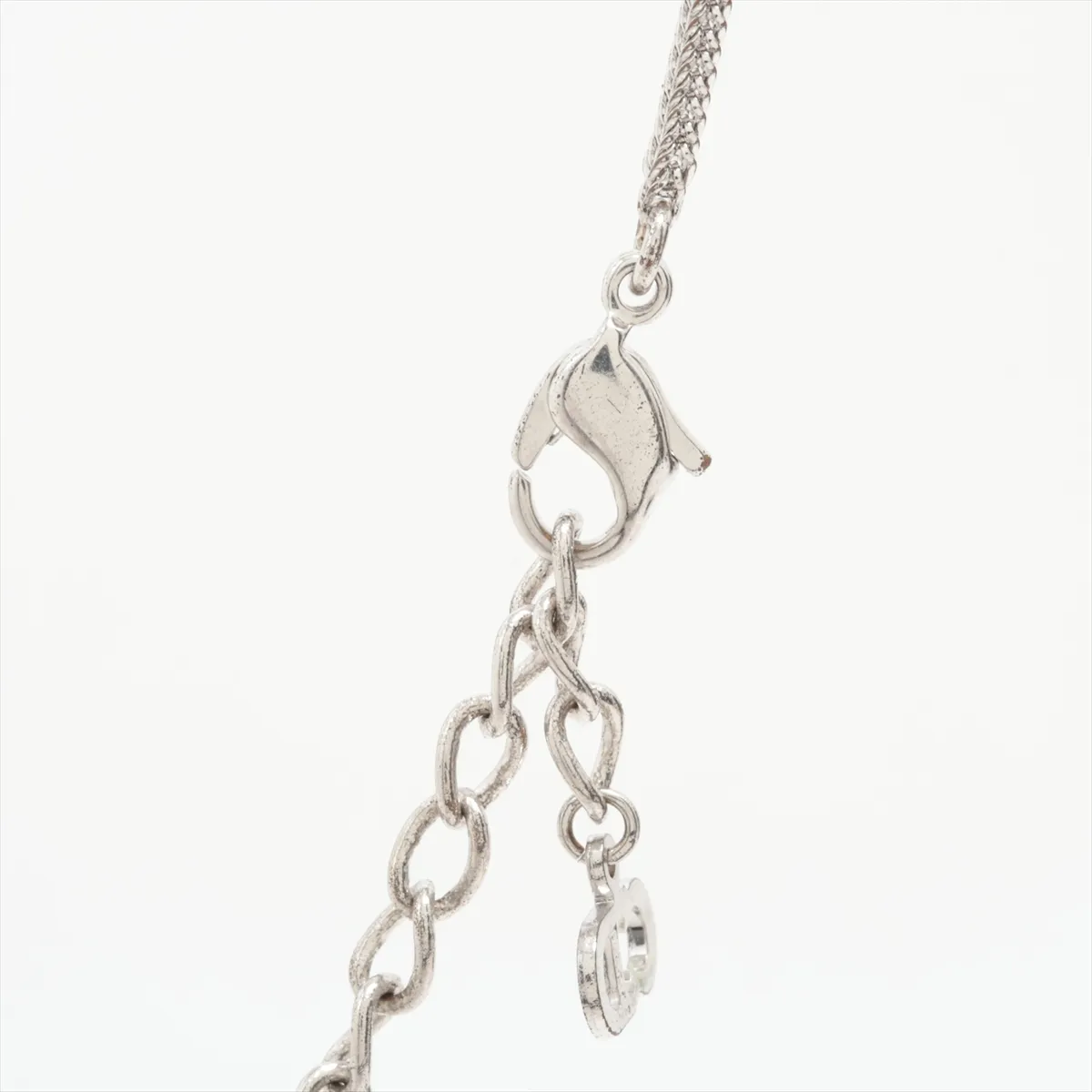 CD Logo Necklace GP x Rhinestone Silver — view 3