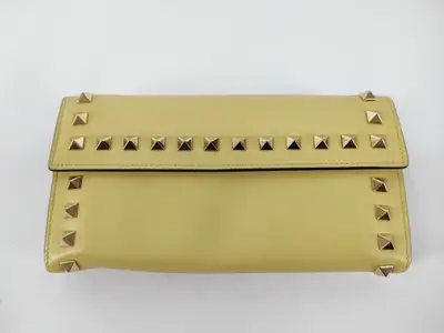 Rockstud Clutch Bag, Yellow Wallet