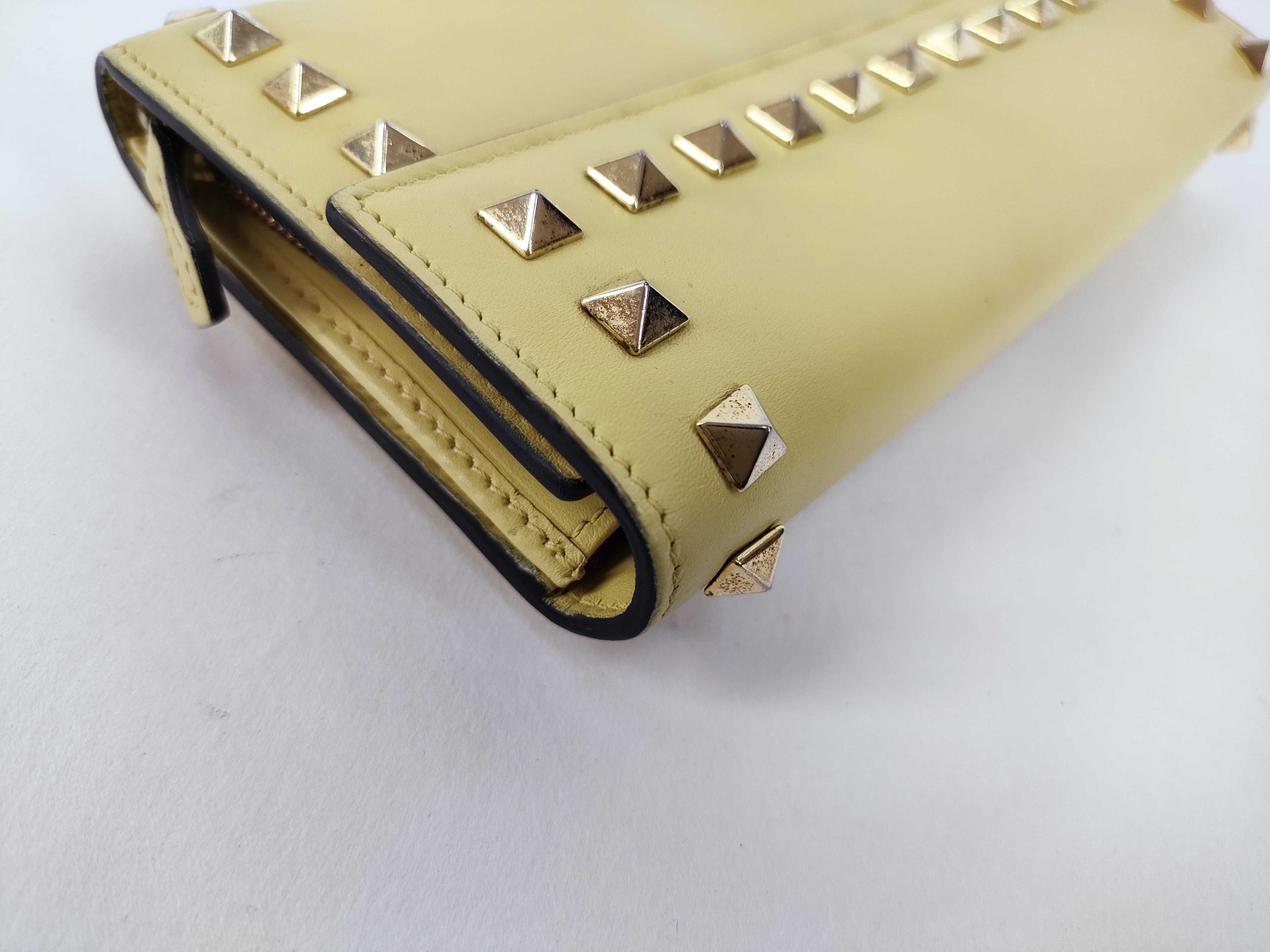 Rockstud Clutch Bag, Yellow Wallet — view 3