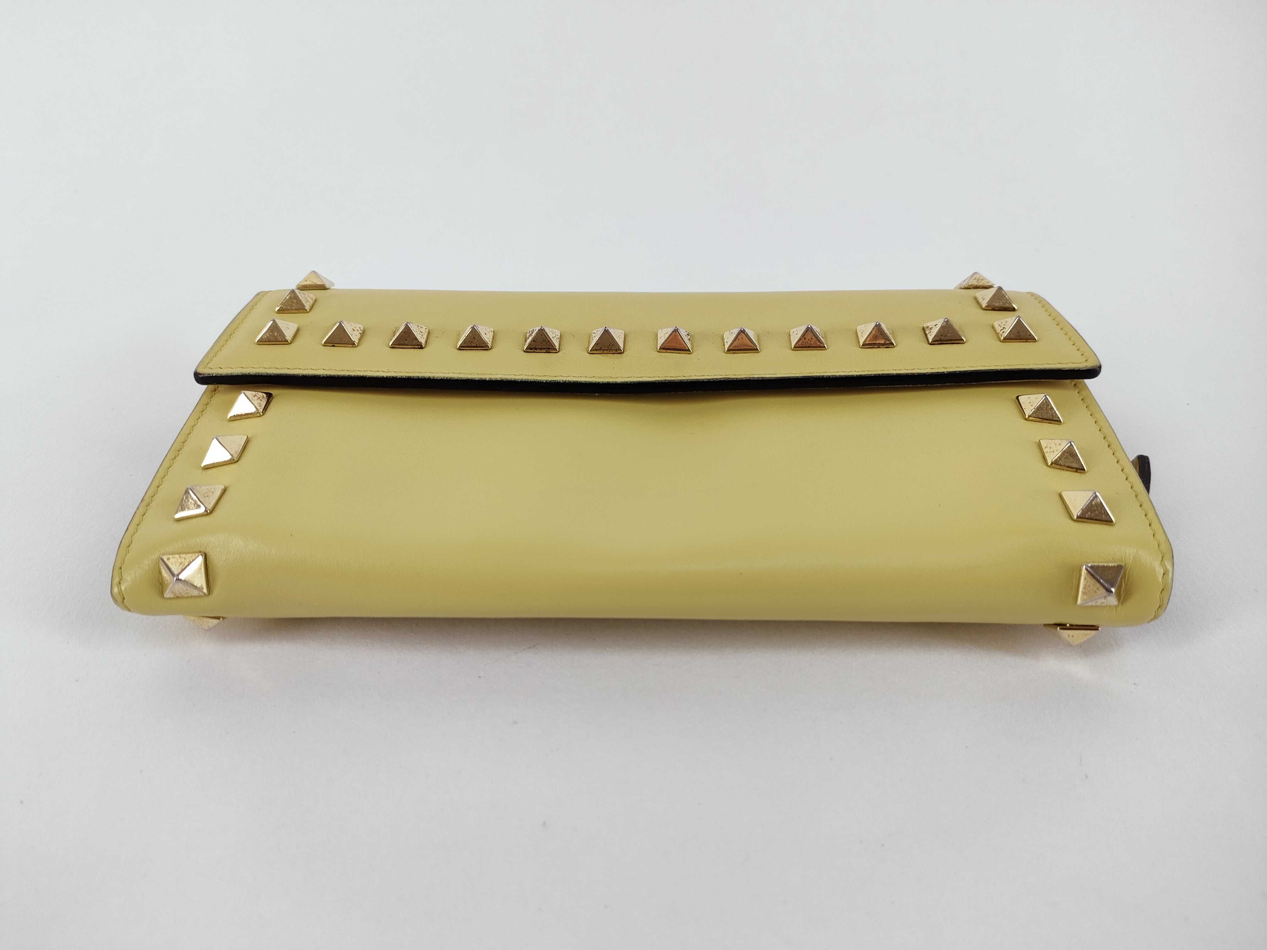 Rockstud Clutch Bag, Yellow Wallet — view 7