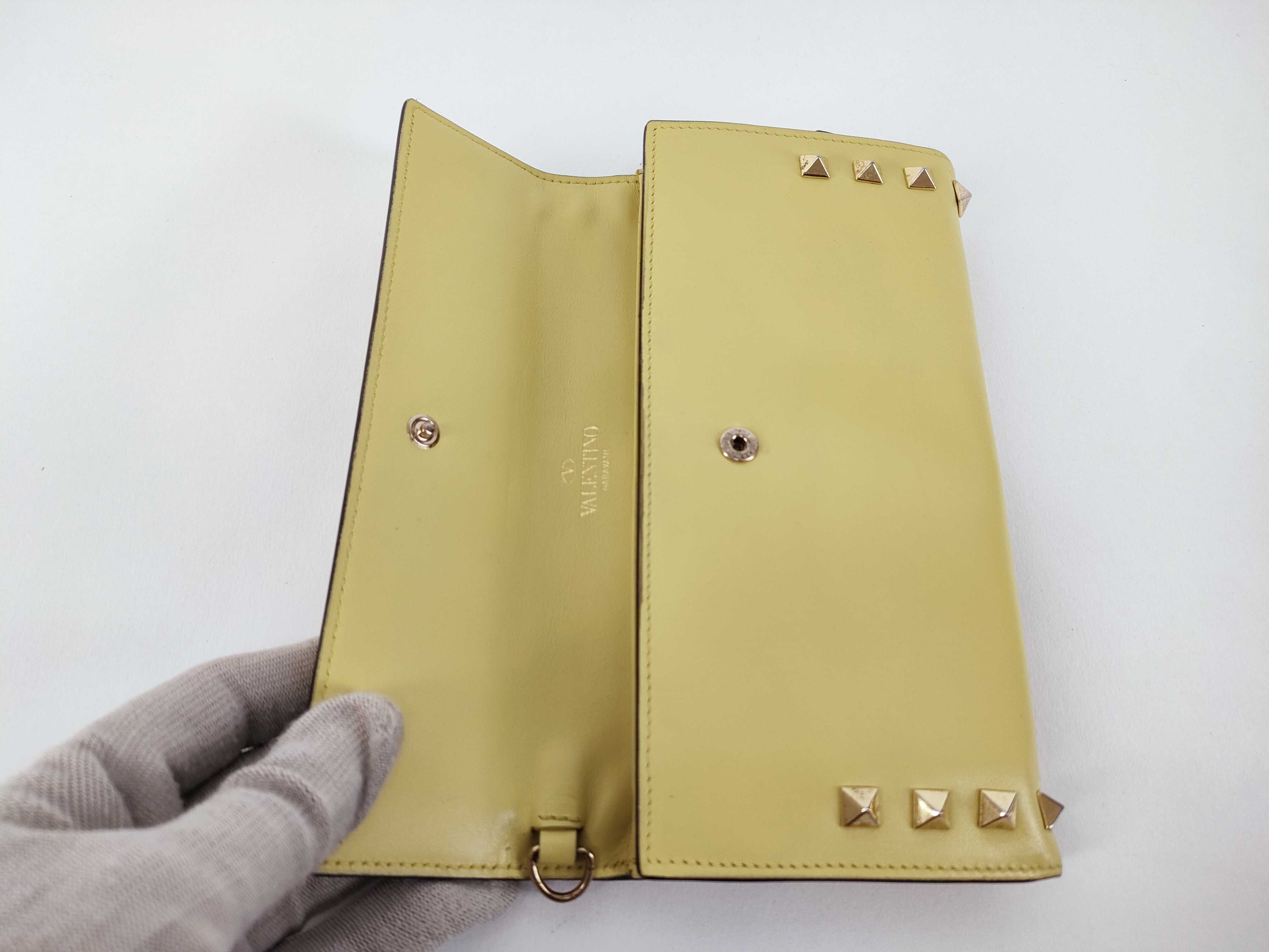Rockstud Clutch Bag, Yellow Wallet — view 8