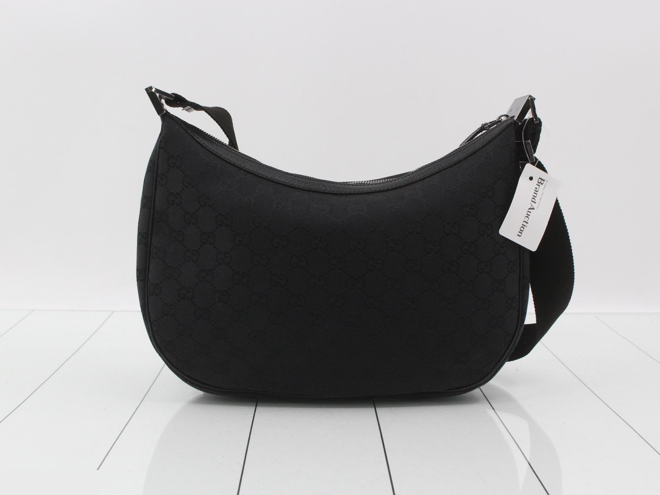 122790 GG Canvas Shoulder Bag, Black — view 2