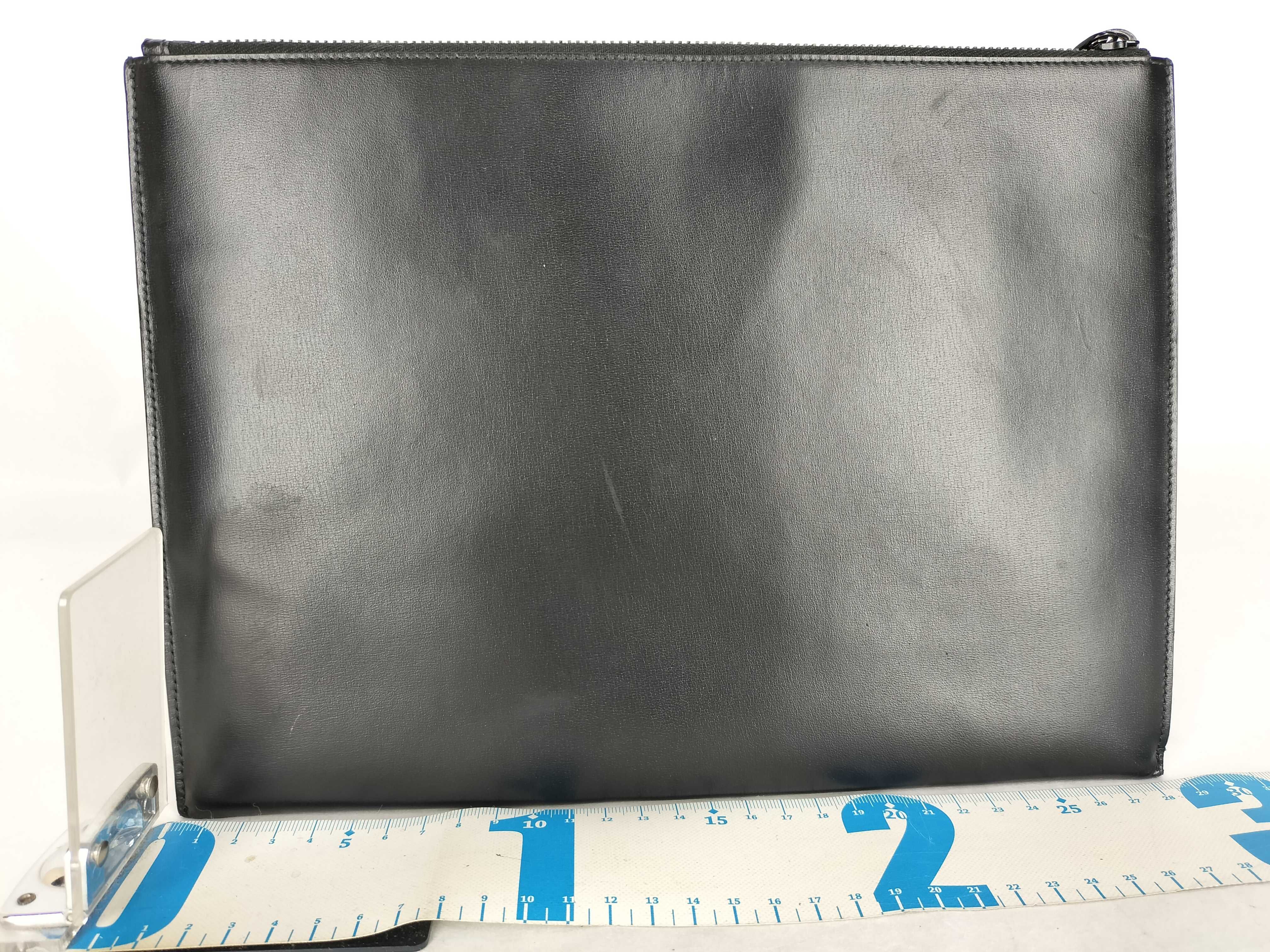 Leather YSL Logo Clutch Bag — view 2