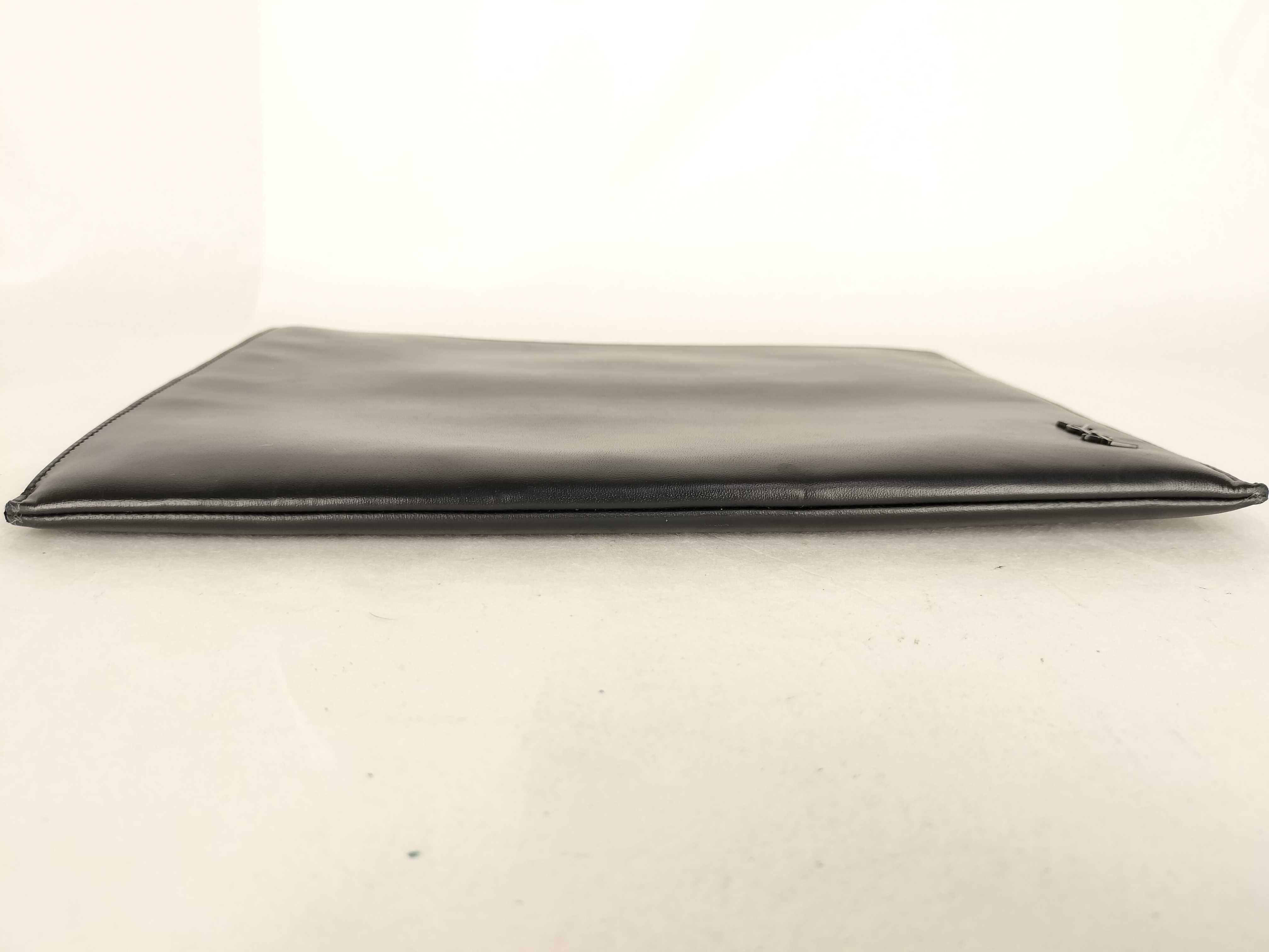 Leather YSL Logo Clutch Bag — view 5