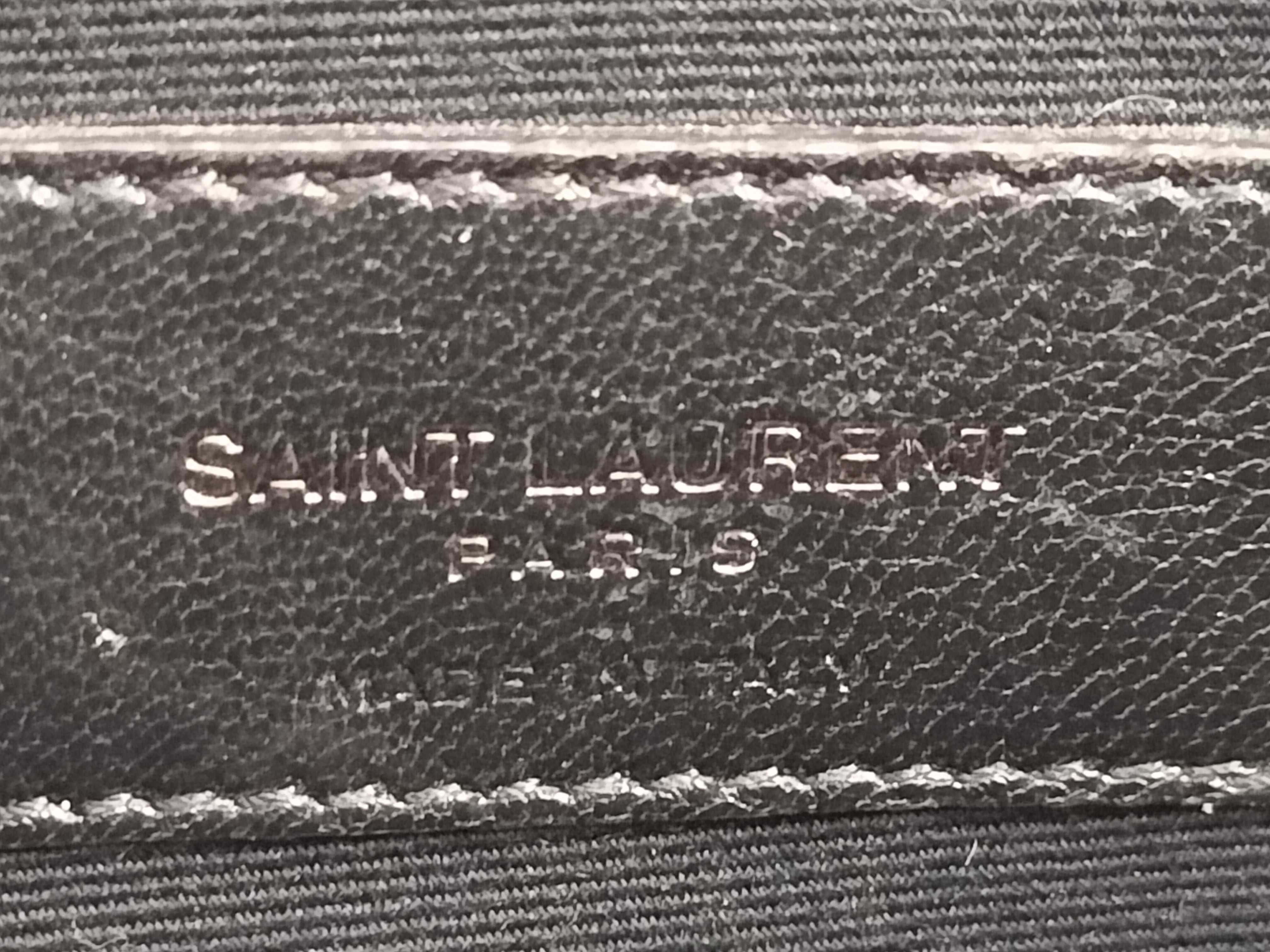 Leather YSL Logo Clutch Bag — view 9