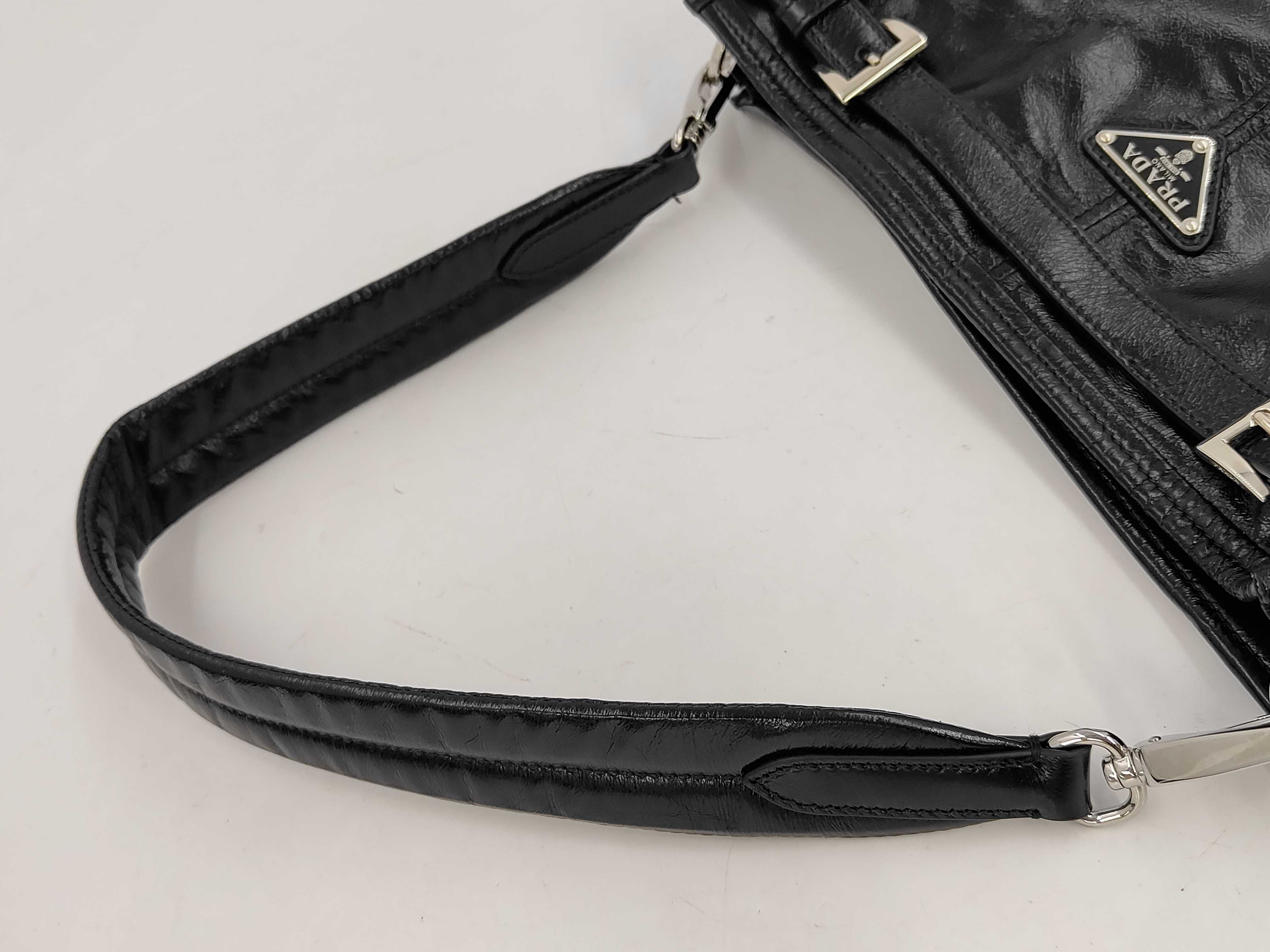 2VH216 Bonnie Leather Shoulder Bag, Black, with dust bag and strap. — view 3