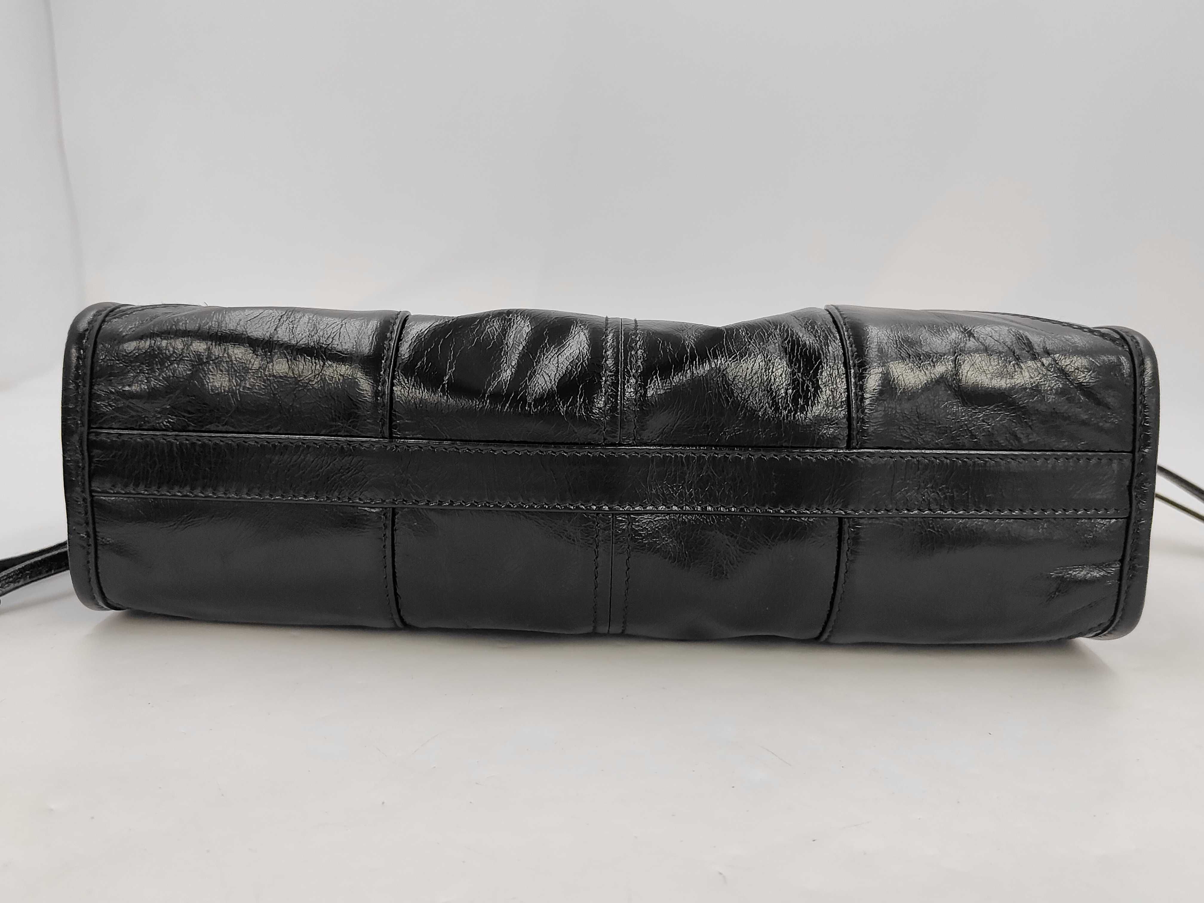 2VH216 Bonnie Leather Shoulder Bag, Black, with dust bag and strap. — view 7