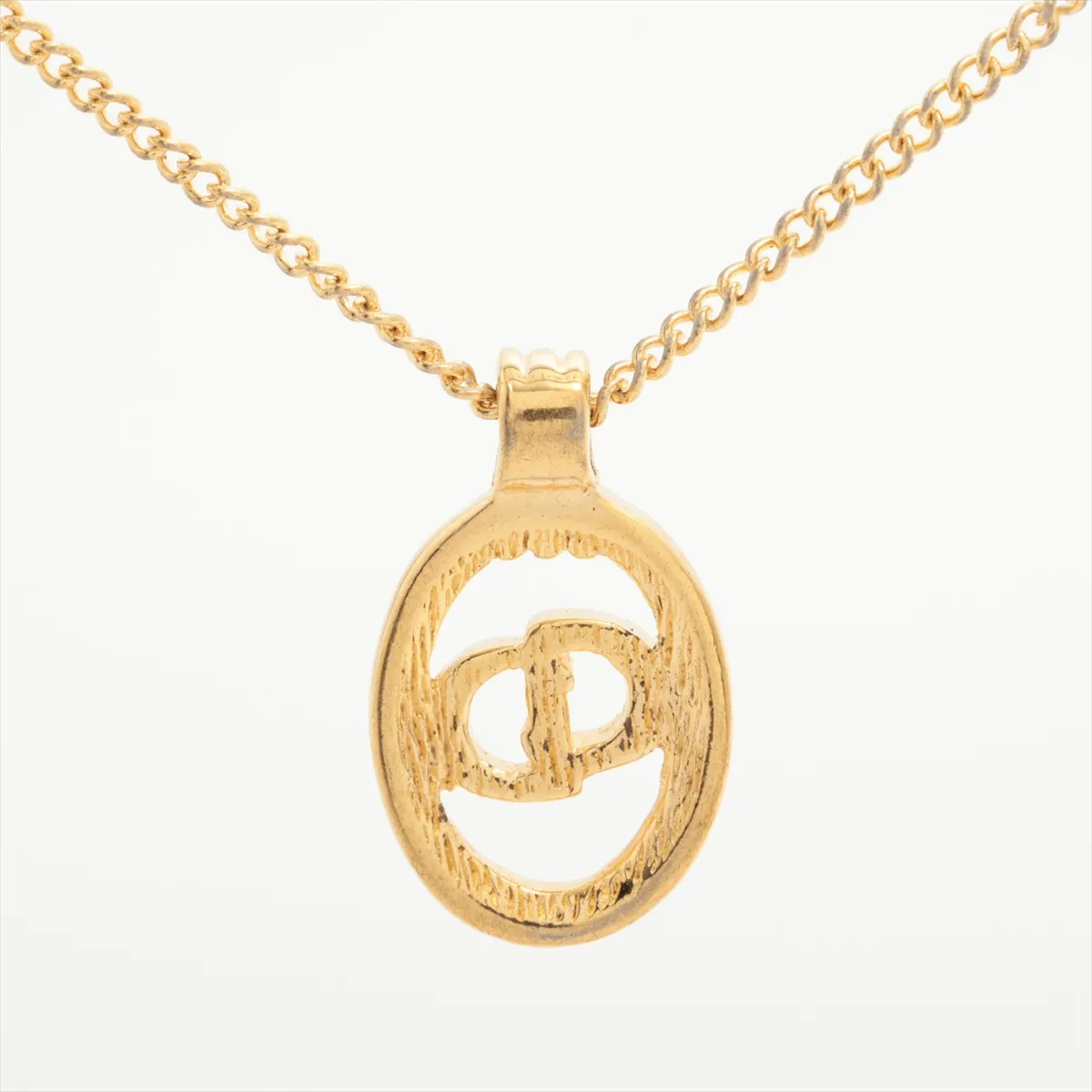 CD logo necklace, GP gold, — view 2