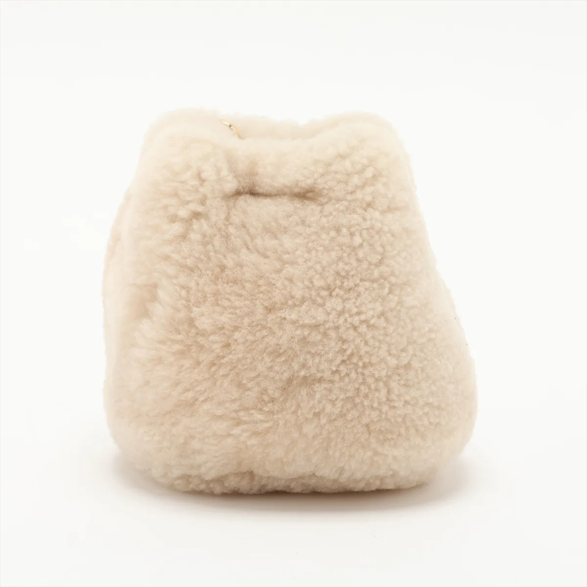 fur chain shoulder bag, beige — view 2