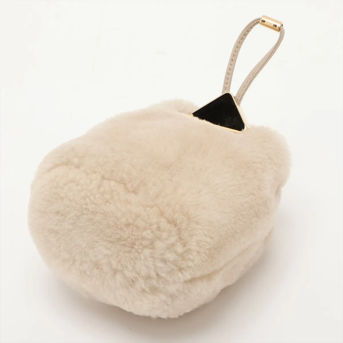 fur chain shoulder bag, beige — view 3