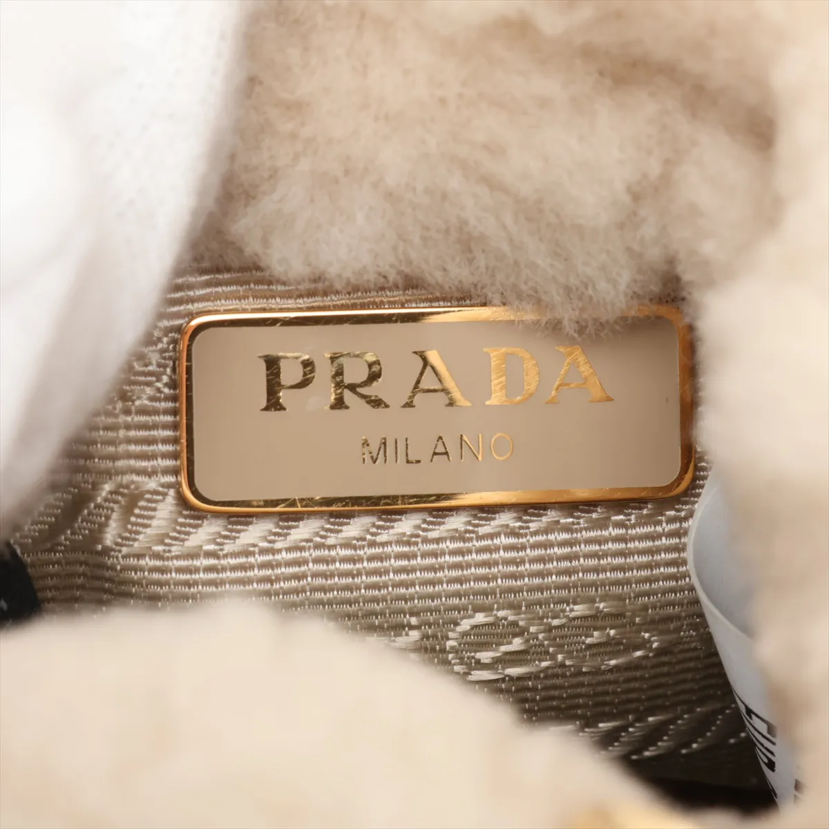 fur chain shoulder bag, beige — view 7