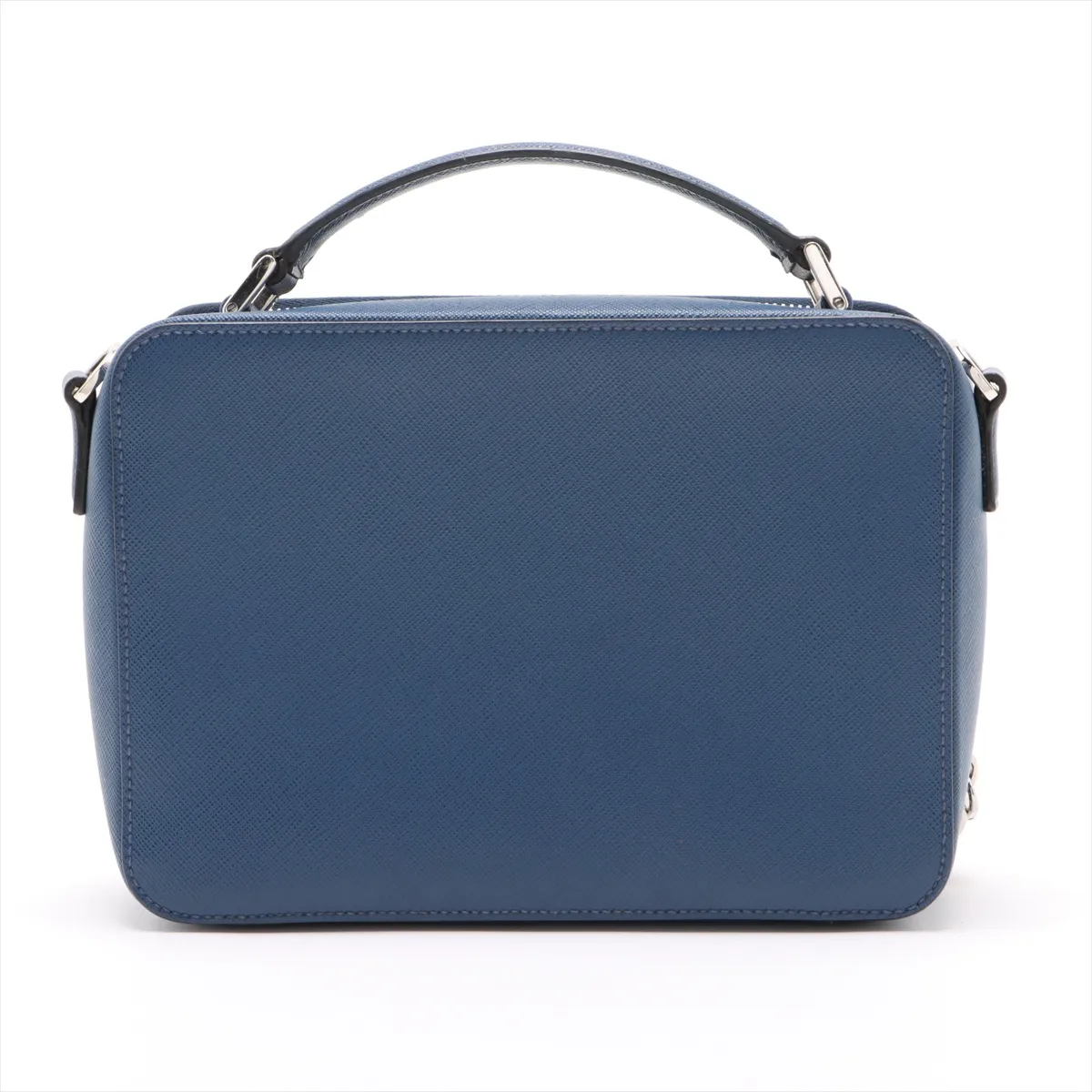 Brick Saffiano Leather Shoulder Bag Blue — view 2